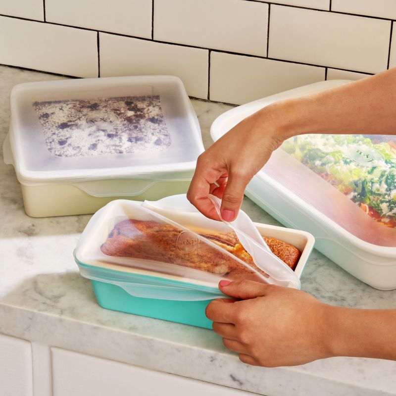 Danesco Silicone Stretch Lids - Set of 3 Reusable Food Covers for Bowls, Plates & Containers | Microwave & Dishwasher Safe | Perfect for Meal Prep, Leftovers & Storage
