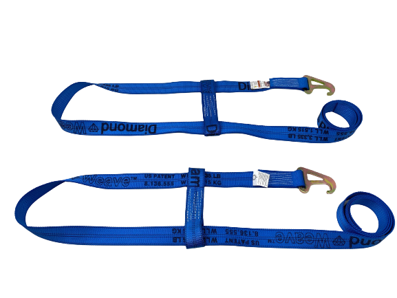 2 Pack Heavy Duty DIAMOND WEAVE Wheel Lift Straps for Jerr Dan MPL Element Basket - Durable Towing Straps for Auto Recovery & Vehicle Transport (Ideal for Tow Trucks & Roadside Assistance)