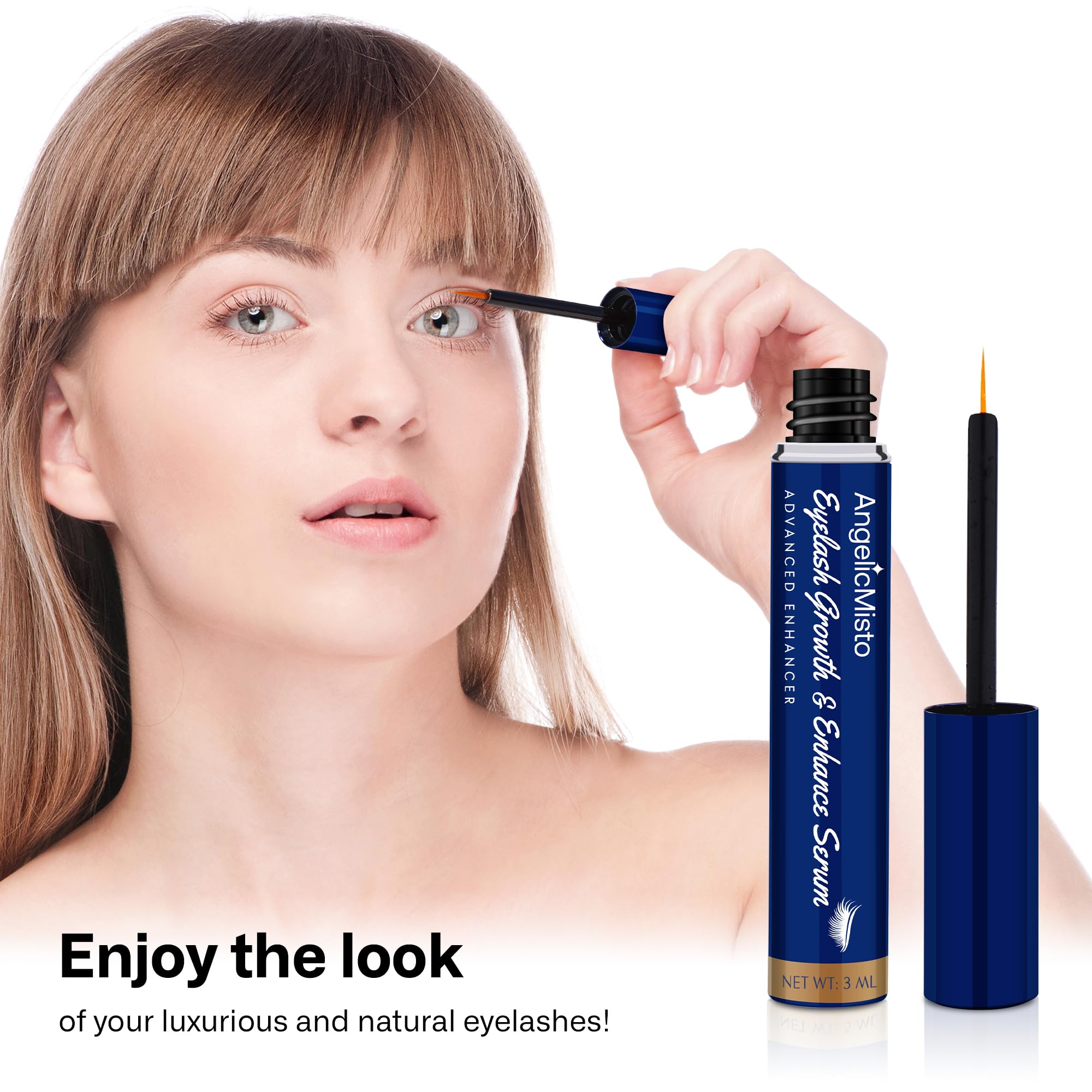 Premium Eyelash Growth Serum for Longer & Fuller Lashes - Natural Lash Enhancer with Keratin & Biotin - Visible Results in 4 Weeks - 3ml Bottle - Perfect for Nighttime Lash Care & Special Occasion Makeup Prep