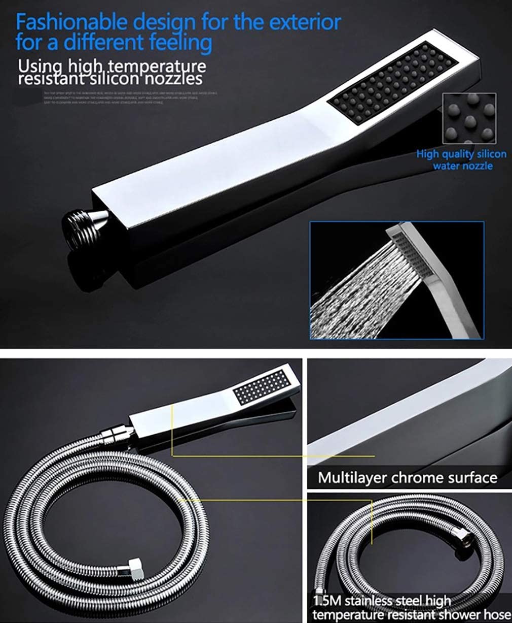 Luxury LED Rainfall Shower Head Set with Thermostatic Control - 6 Massage Jets, High Pressure Wall Mount Shower System (10 Inch, Chrome) for Spa-Like Bathroom Experience - Perfect for Master Bathrooms & Relaxing Showers