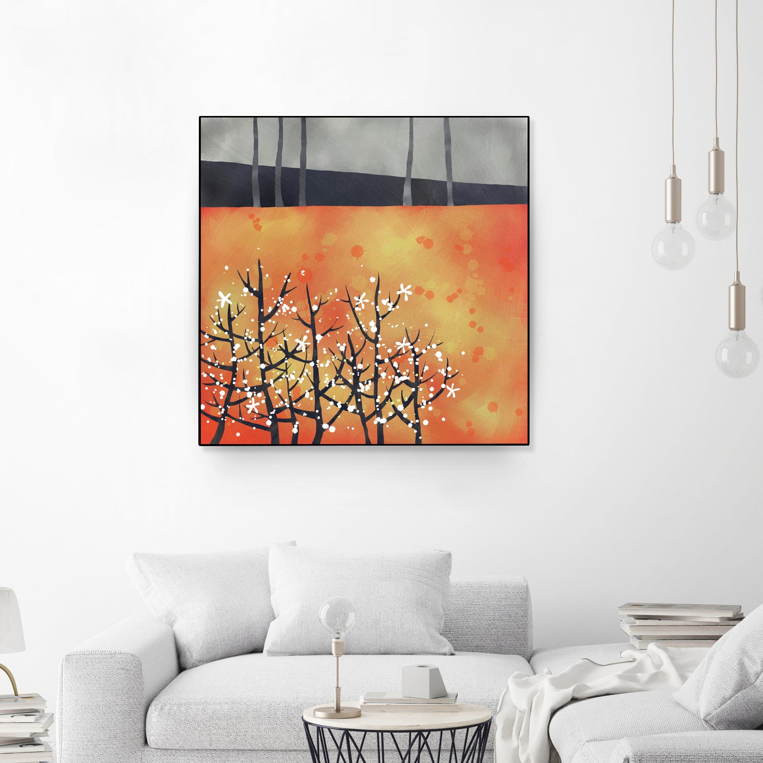 Blackthorn Blossom Landscape Wall Art - Nature Inspired Home Decor for Living Room, Bedroom & Office | Perfect Gift for Nature Lovers