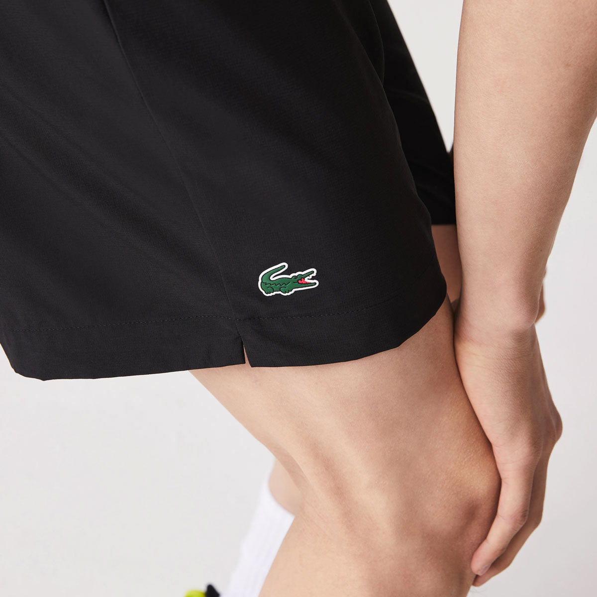 Lacoste Men's Ultra Light 8-Inch Shorts - Black & White | Breathable Quick-Dry Casual Athletic Shorts for Running, Gym, and Summer Outdoor Activities