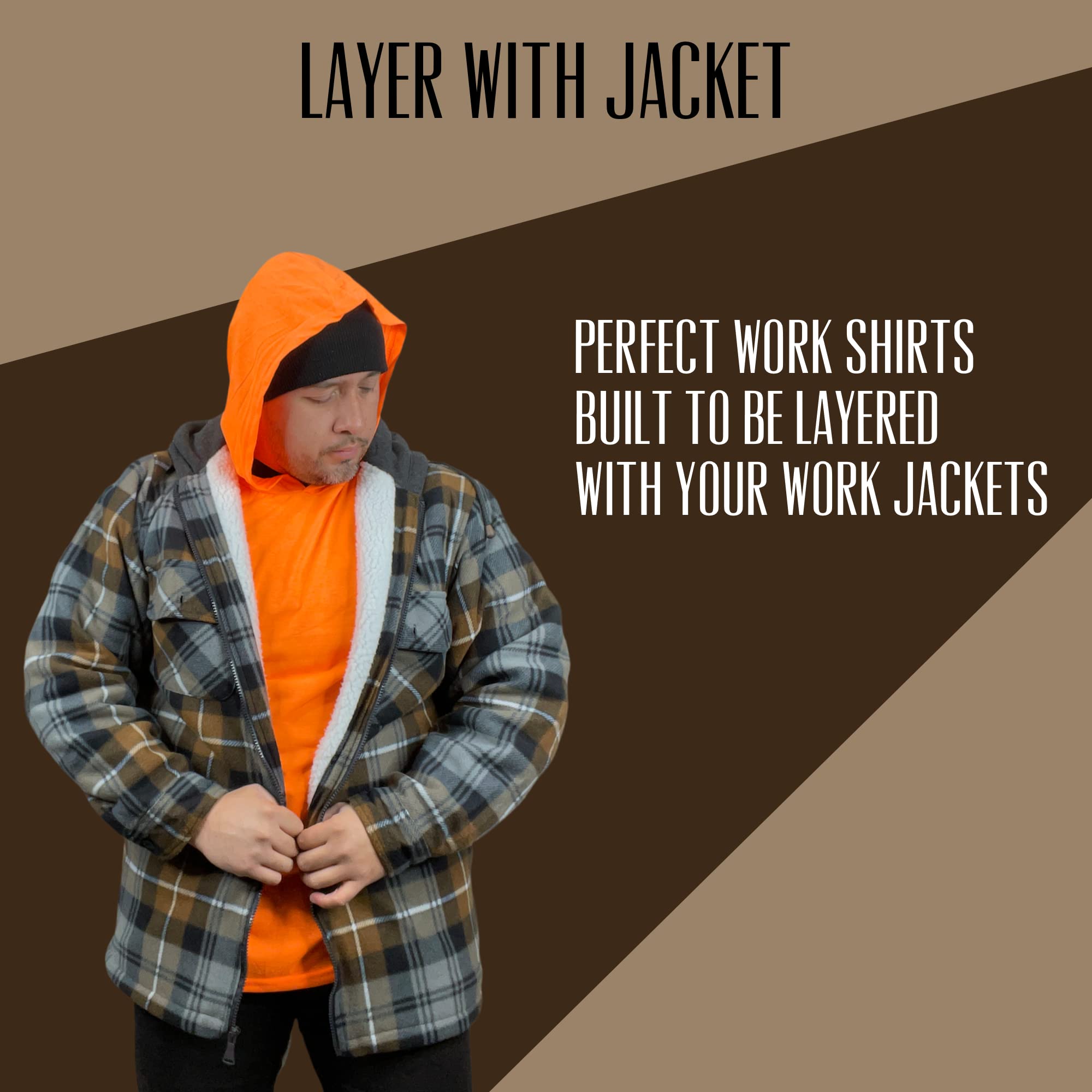 High Visibility Safety Shirts for Men - Reflective Work Shirts for Construction Workers & Road Crews - ANSI Certified Workwear for Night Shifts & Hazardous Job Sites