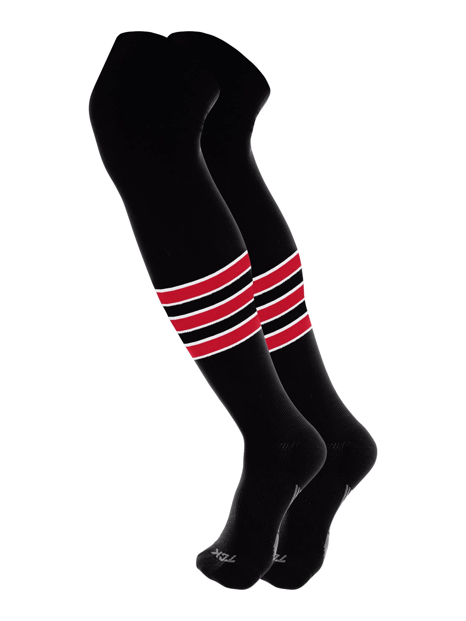TCK Dugout Striped Over the Knee Baseball Socks - Extra Long Knee High Socks for Boys, Girls, Men & Women - Perfect for Baseball, Softball, Sports & Casual Wear