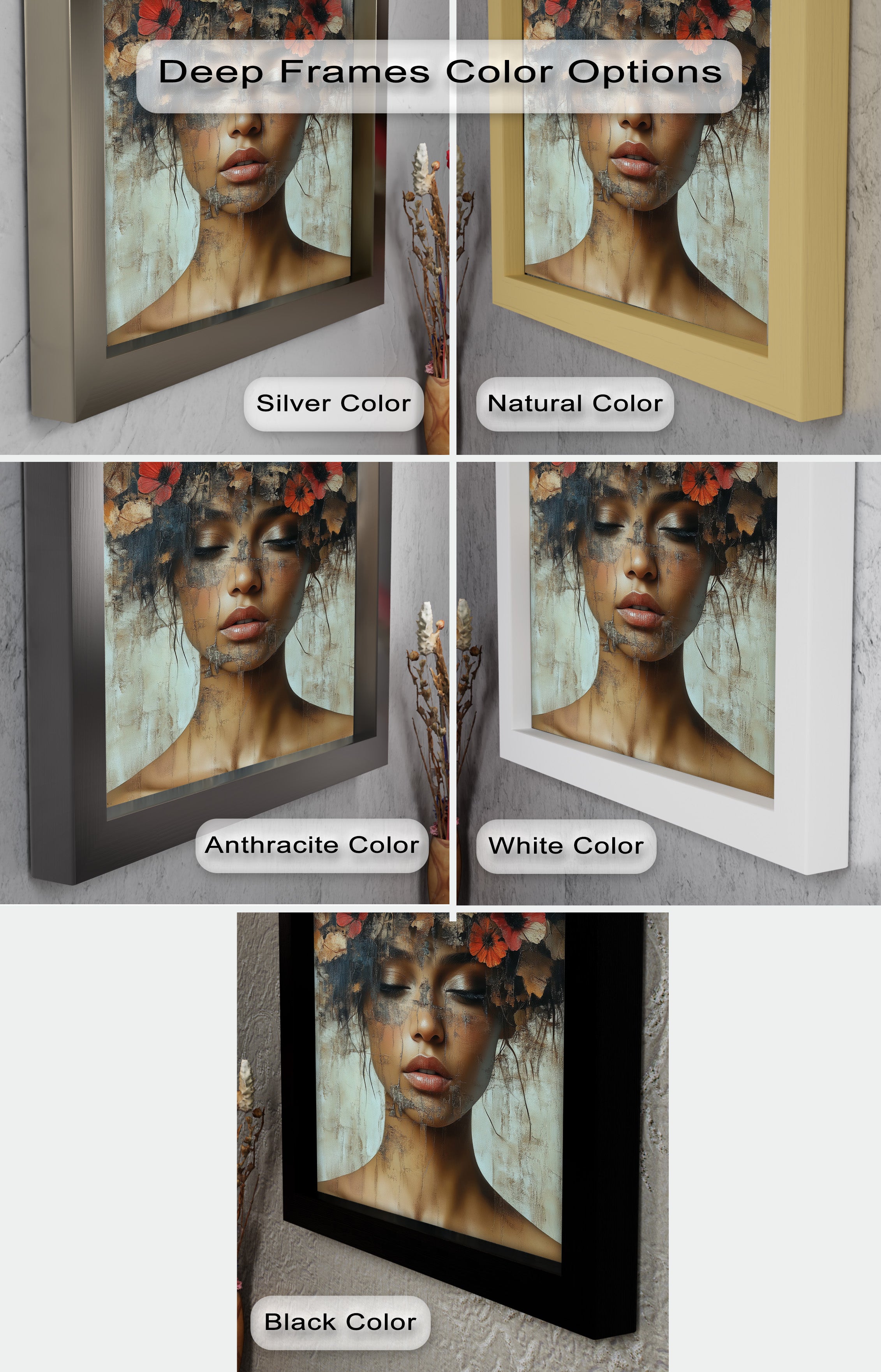 Ethereal Boho Flower Oil Painting - Autumn Reverie Wall Art for Home Decor, Living Room, Bedroom & Office | Handmade Canvas Artwork