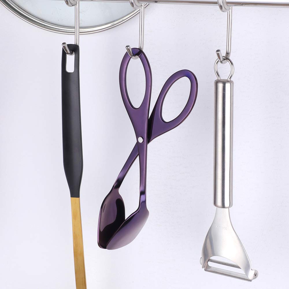 Premium Stainless Steel Bread Tongs - Kitchen Serving & BBQ Tongs for Pasta, Meat, Appetizers, Pastries & Steak - Perfect for Cooking, Baking, Serving at Parties, BBQs & Restaurants