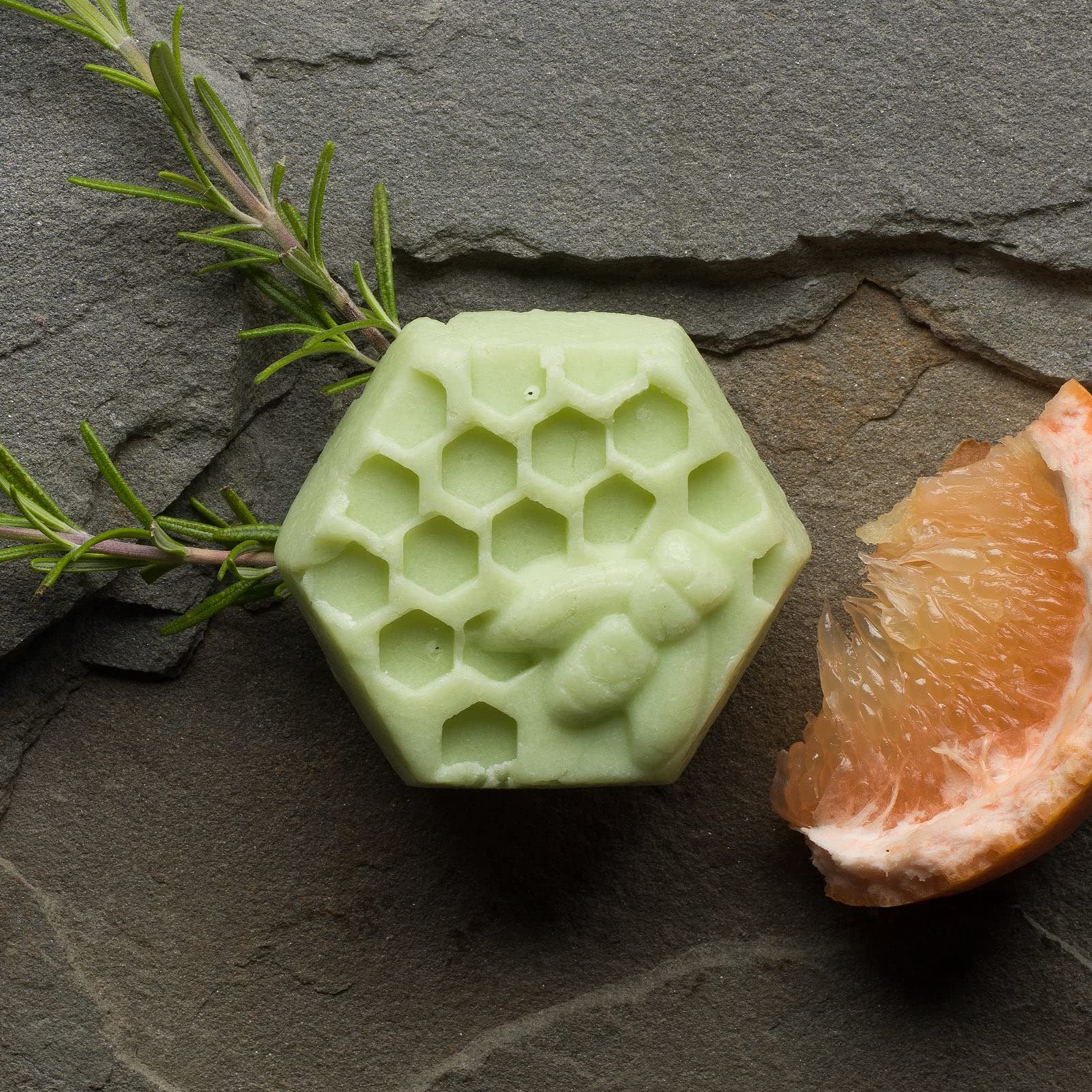 Natural Grapefruit & Rosemary Shampoo Bar with Quinoa Protein & Raw Honey - Sulfate-Free Vegan Hair Care for Dry Scalp & Frizzy Hair - Perfect for Travel, Camping & Zero Waste Lifestyle