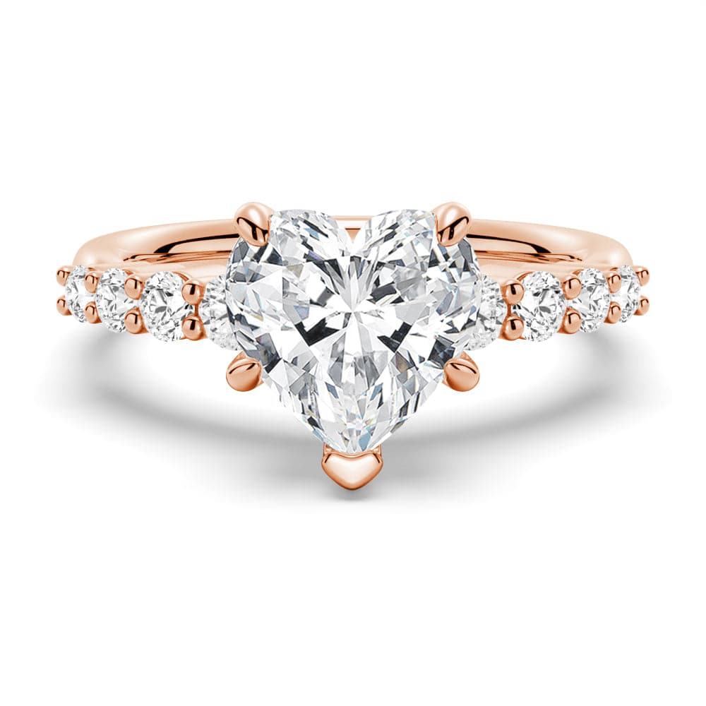 Classic Heart-Shaped Moissanite Engagement Ring with Shared Prong Setting - Perfect for Proposals, Anniversaries & Romantic Occasions