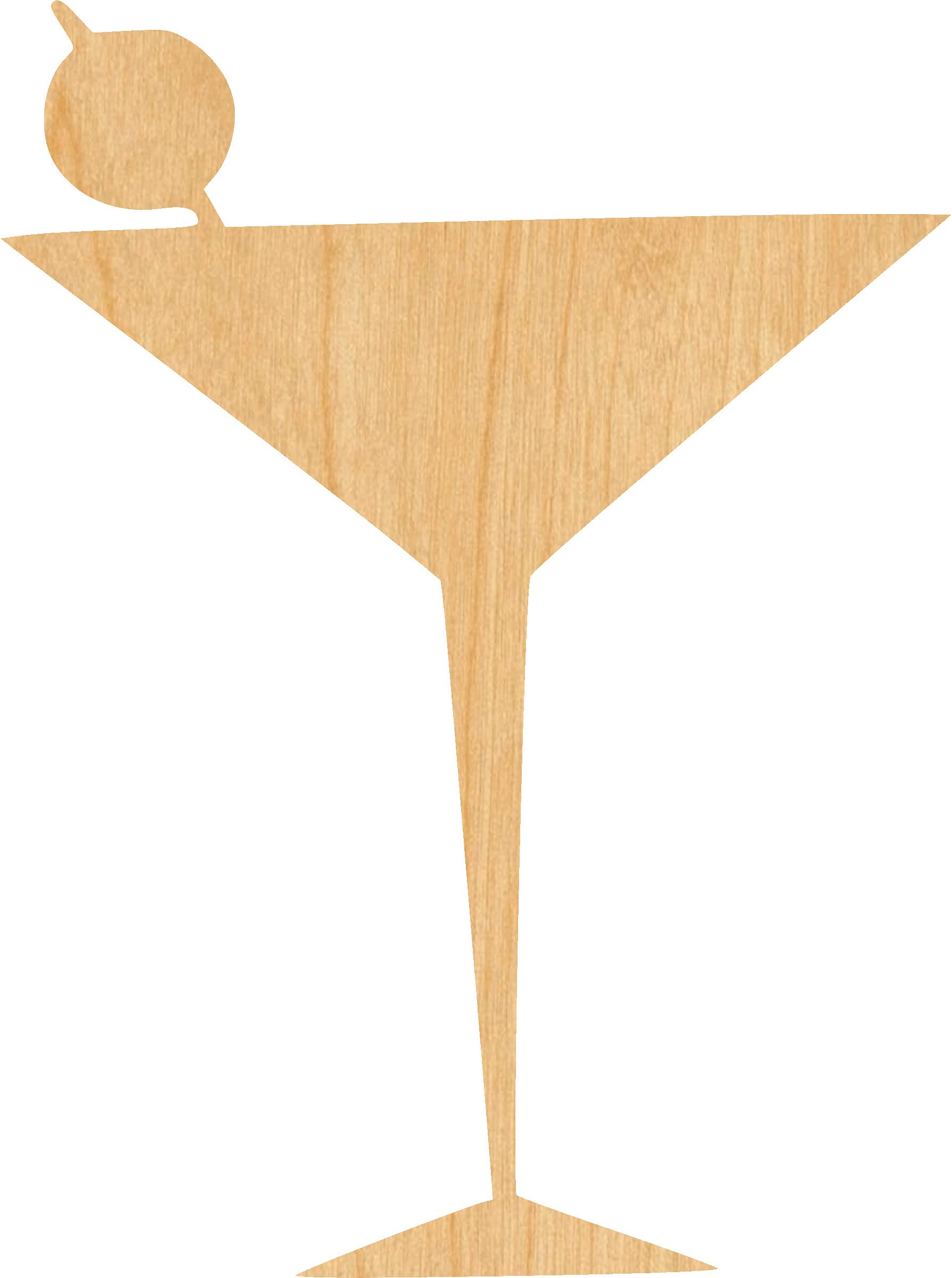 Laser Cut Wood Martini Glass Shape - 2 Inch Craft Supply for DIY Projects, Home Decor, and Party Decorations
