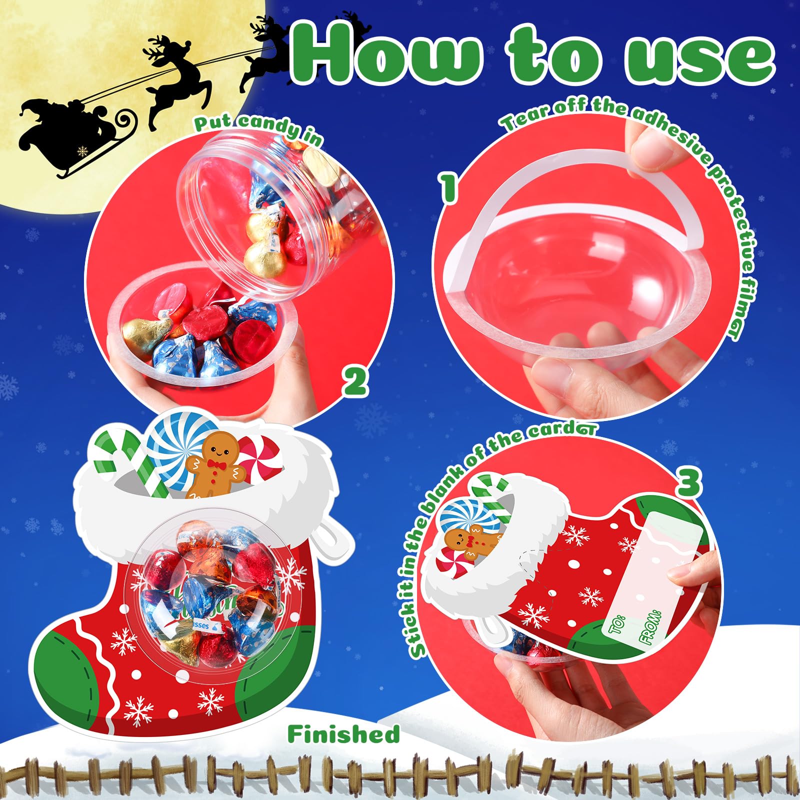 Pasimy 36 Pack Christmas Candy Cards with Clear Dome Shaker - Holiday Greeting Cards with Candy Treats & Chocolate Holder for Family Gatherings, Winter Parties & Xmas Favors (Santa Theme) - Perfect for Gift Exchanges, Classroom Treats & Office Holiday Events