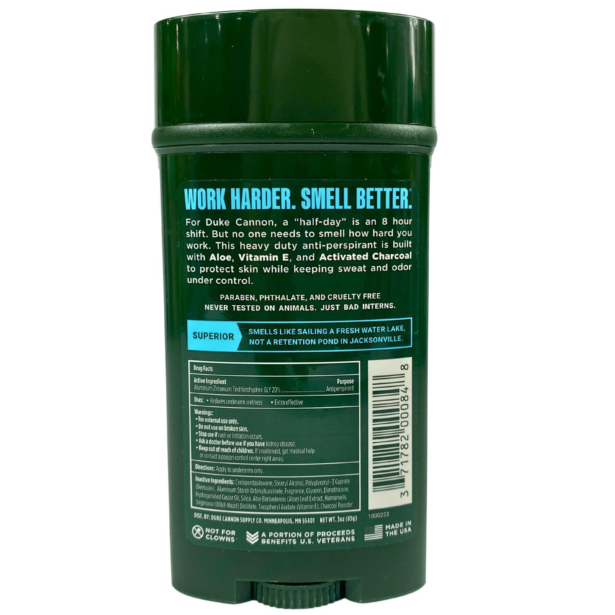Duke Cannon Supply Co. Superior Fresh Water & Neroli Scent Anti-Perspirant Deodorant - 35 Pack | Long-Lasting Odor Protection for Men | Gym, Work & Outdoor Activities