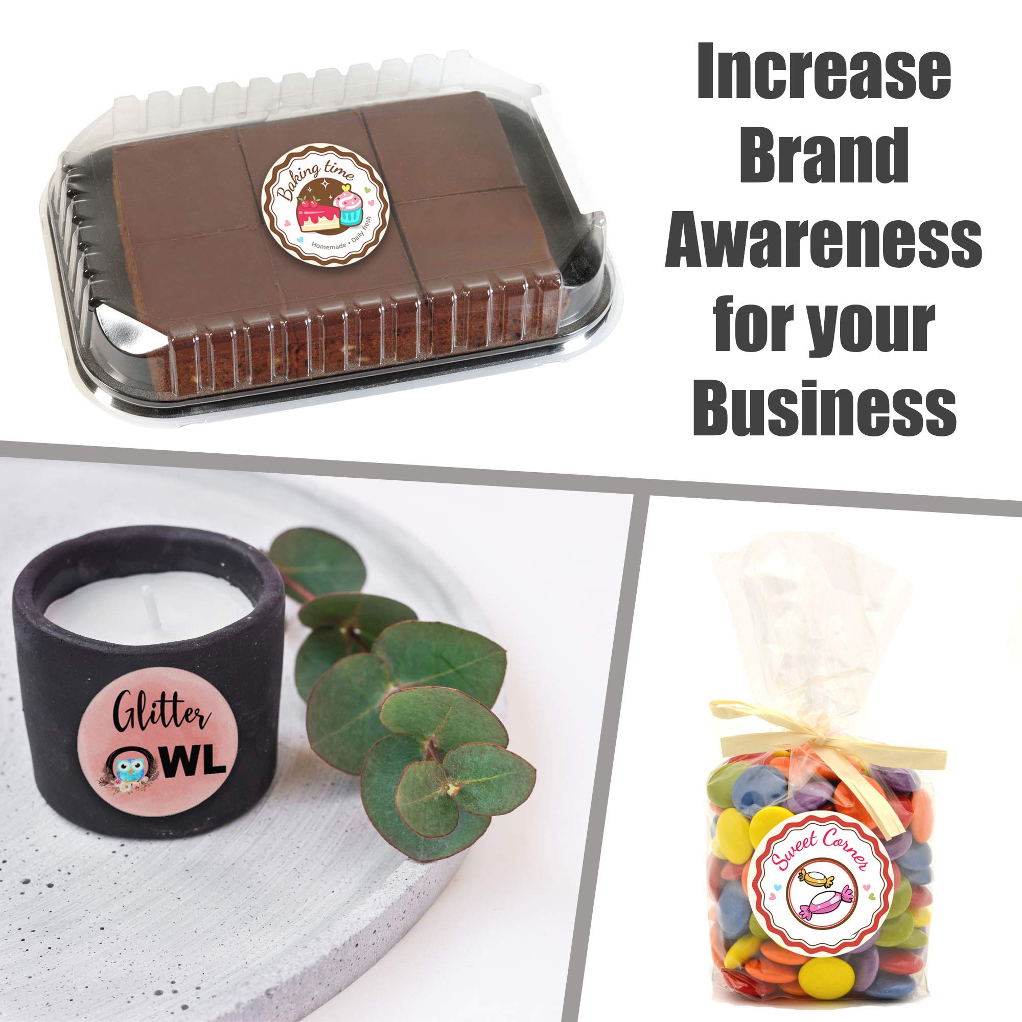 Custom Round Stickers 1.5 Inch - 120 Personalized Glossy Labels for Business Logo, Branding & Packaging | Perfect for Product Labels, Water Bottles, Laptop Decals & Gift Packaging