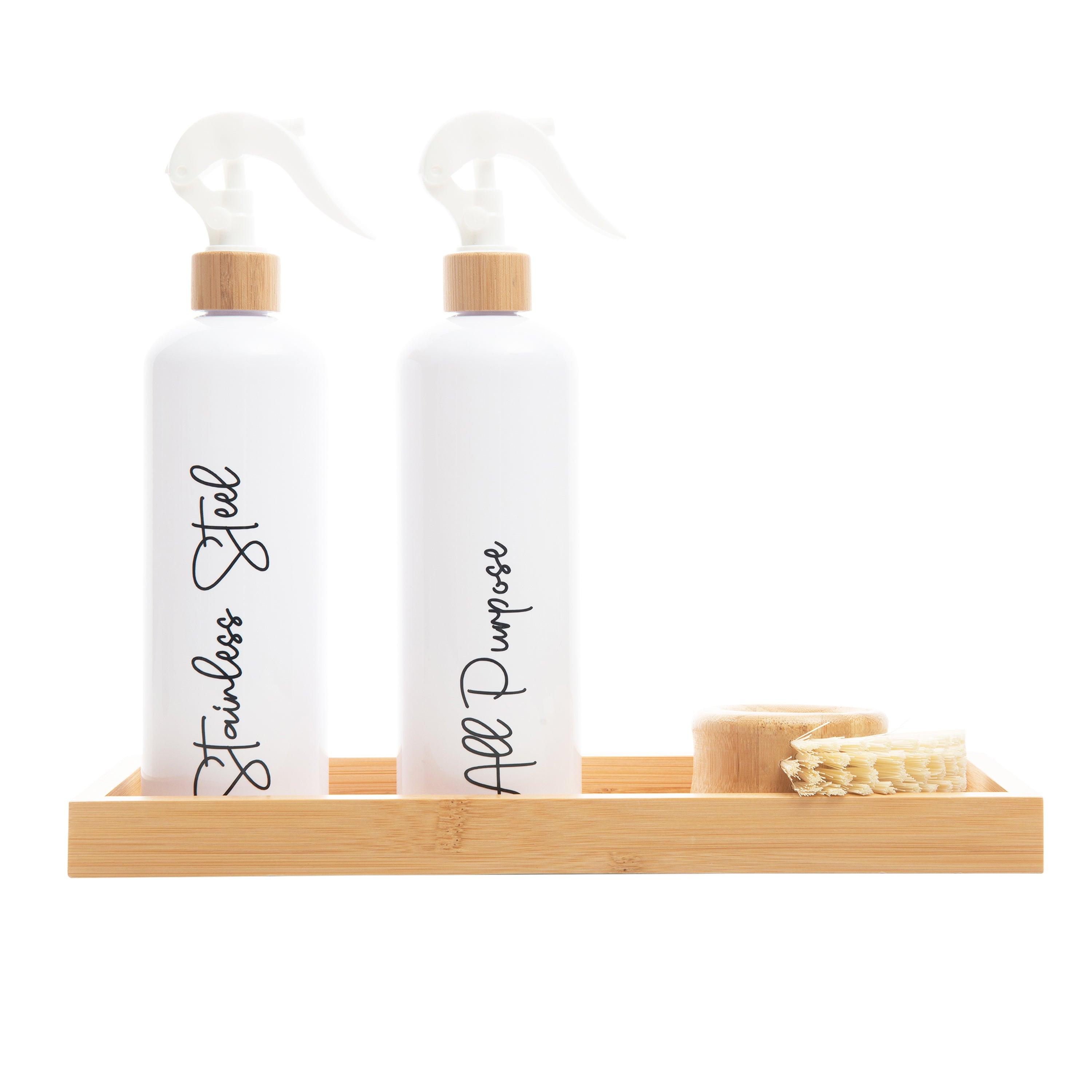 500ml White Spray Bottles with Tray Pack - Perfect for Cleaning, Gardening & DIY Projects