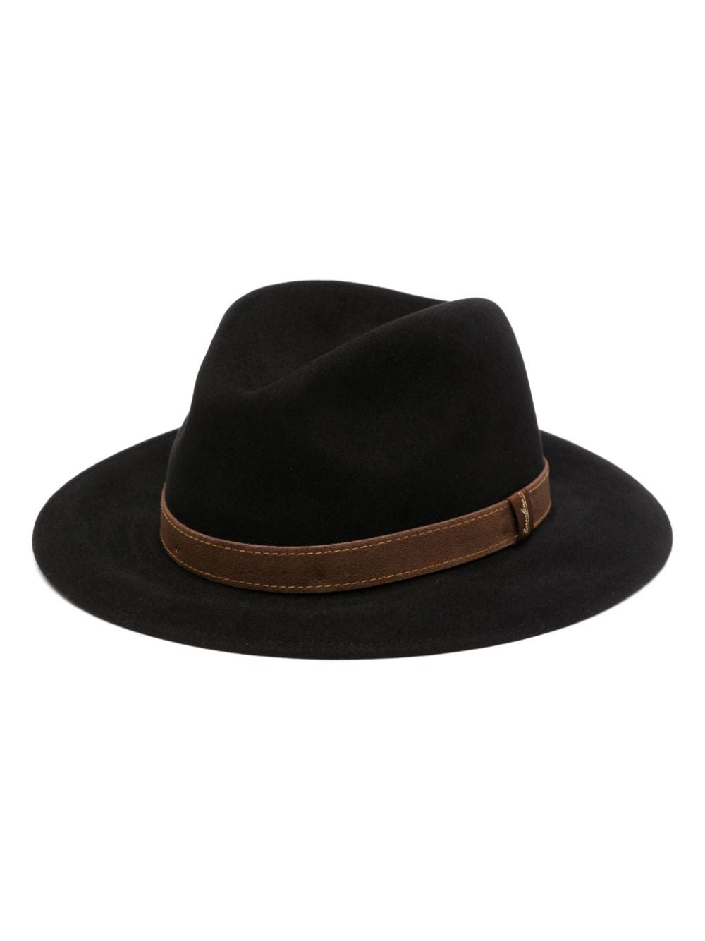 Borsalino Black Fedora Hat for Men - Classic Wool Felt Dress Hat for Formal Wear & Special Occasions