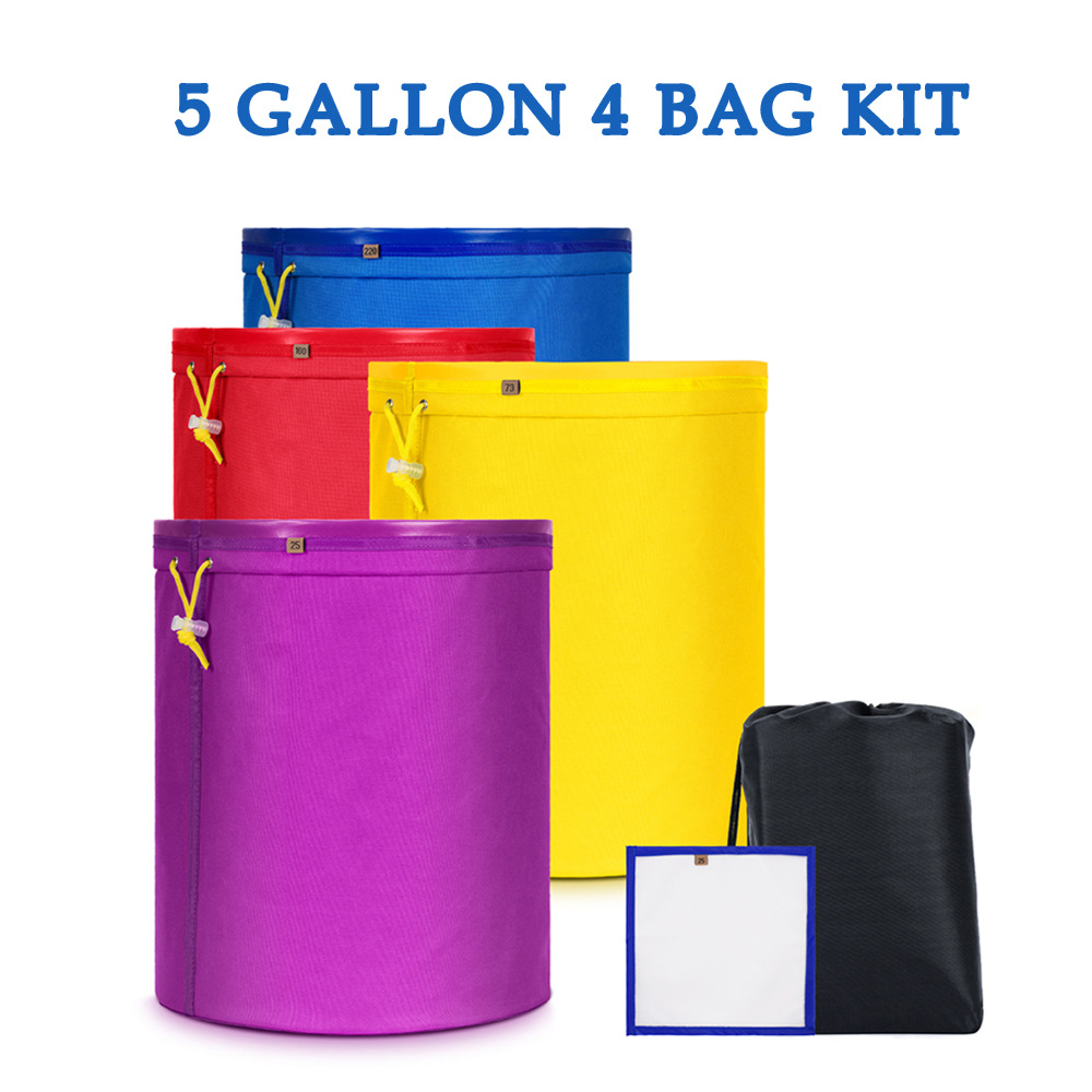 5 Gallon Bubble Hash Bags Set - Premium Quality Extraction Kit with Storage Bag & Pressing Screen for Ice Water Hash Making - Perfect for Home Growers & Cannabis Enthusiasts