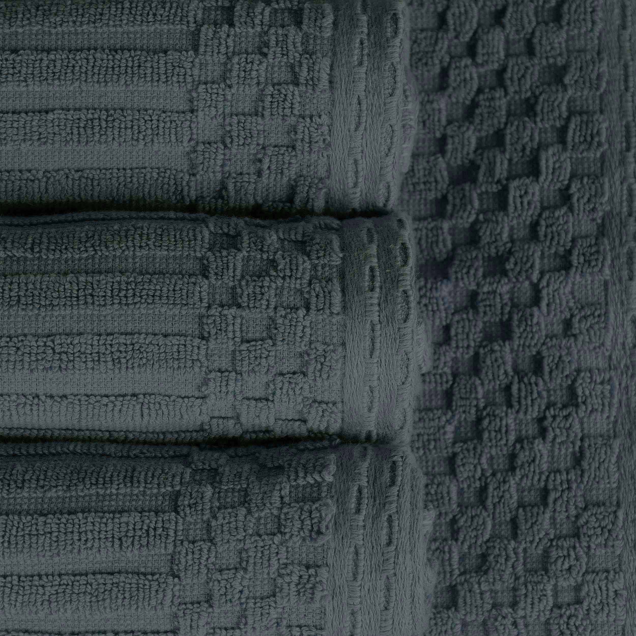 Premium 8-Piece Cotton Ribbed Towel Set - Soft, Absorbent & Medium Weight Bath Towels for Spa, Gym & Luxury Home Use