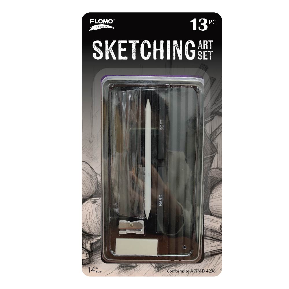 13-Piece Professional Sketching Art Set with Tin Case - Perfect for Artists, Students & Beginners - Ideal for Drawing, Sketching & Art Projects