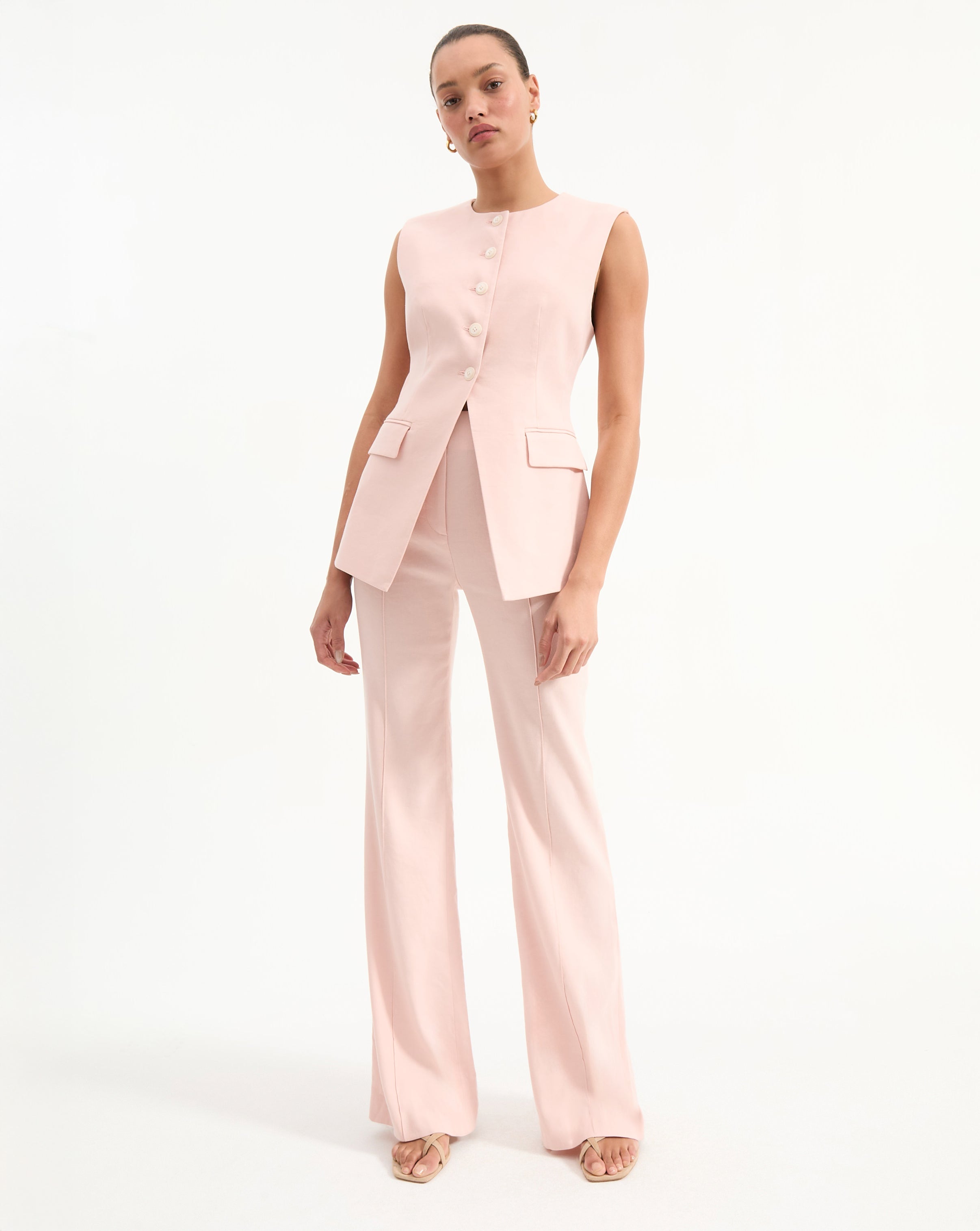 Komi Stretch Linen Pants for Women - Comfortable High Waisted Wide Leg Trousers - Perfect for Summer, Office Wear & Casual Outfits