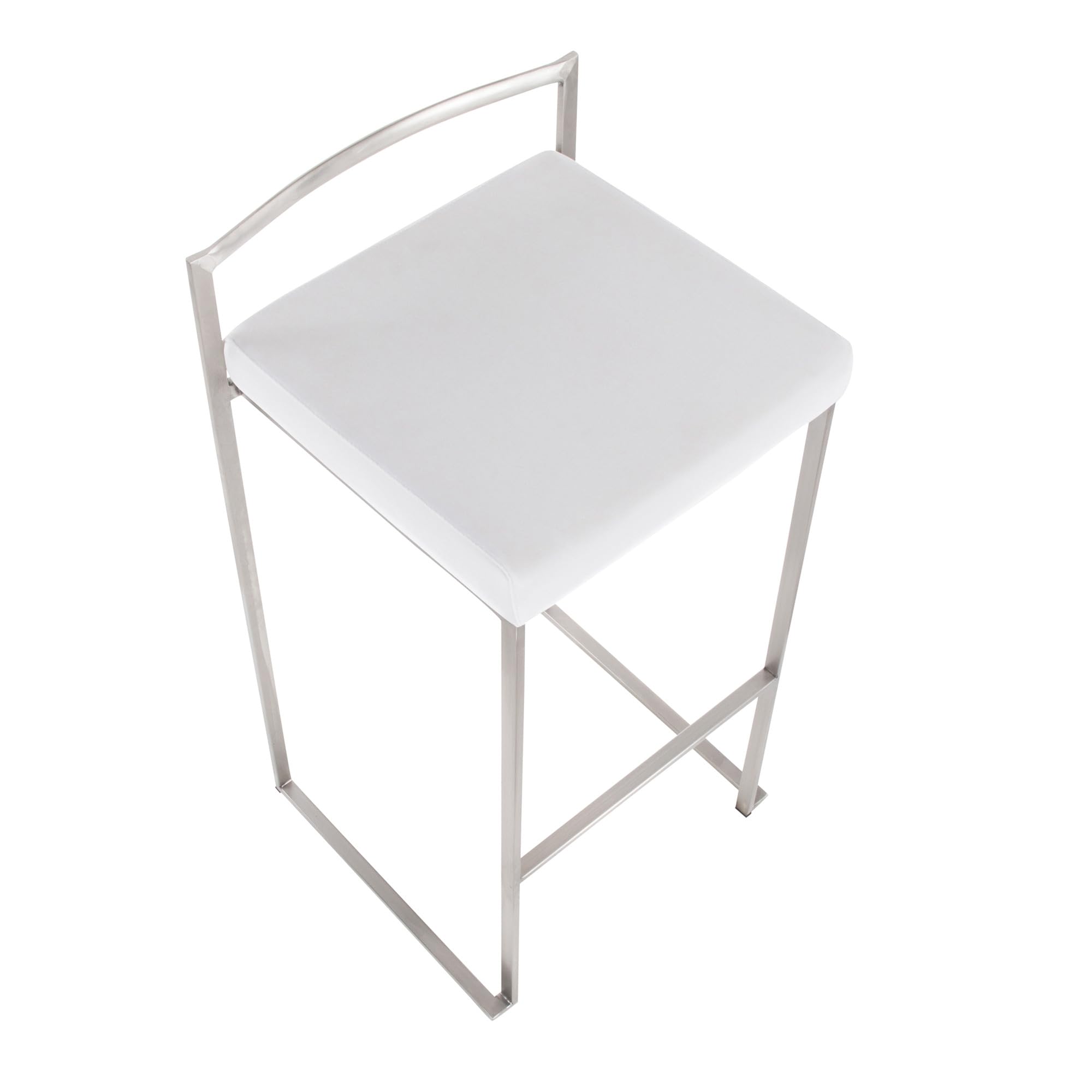 Fuji Stacker Bar Stool Set of 2 - Modern Bar Chairs for Kitchen Island, Pub & Restaurant Counter Height Seating - Durable & Space-Saving Stackable Bar Stools