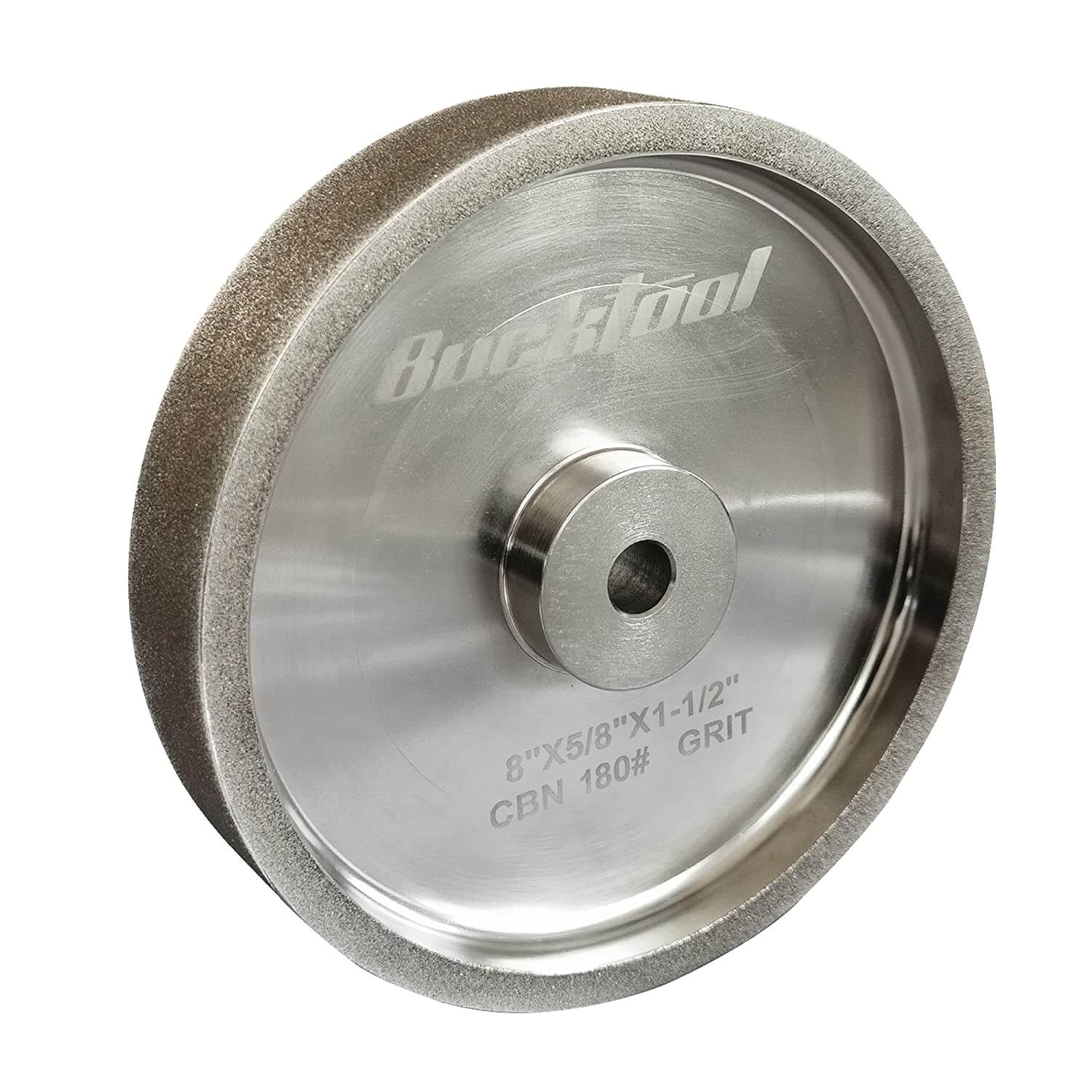BUCKTOOL 8-Inch CBN Grinding Wheel - 180 Grit Sharpening Wheel for High Speed Steel Tools, 1-Inch Wide with 5/8 Arbor - Perfect for Knife Sharpening, Woodworking & Metalworking Tools