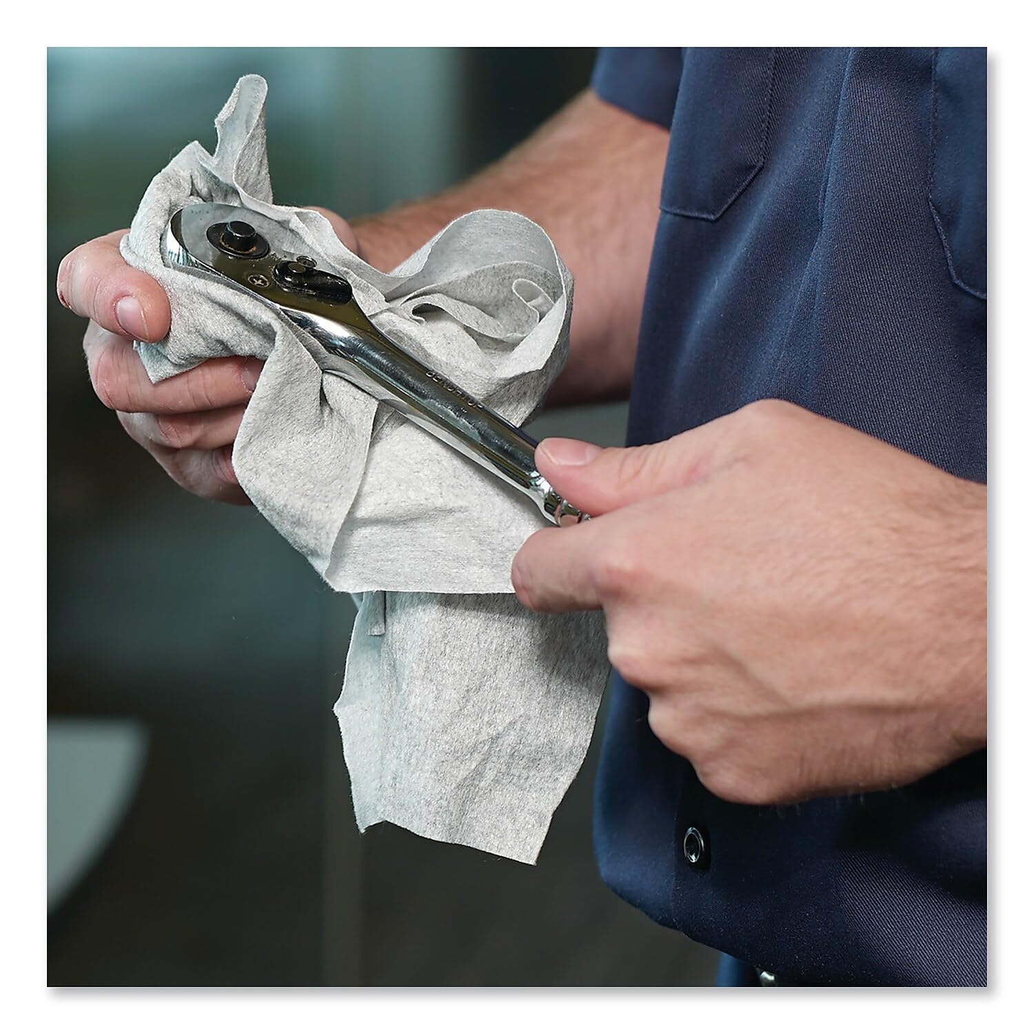 Tork Industrial Cleaning Cloths - 1-Ply Gray Wipes (12.6