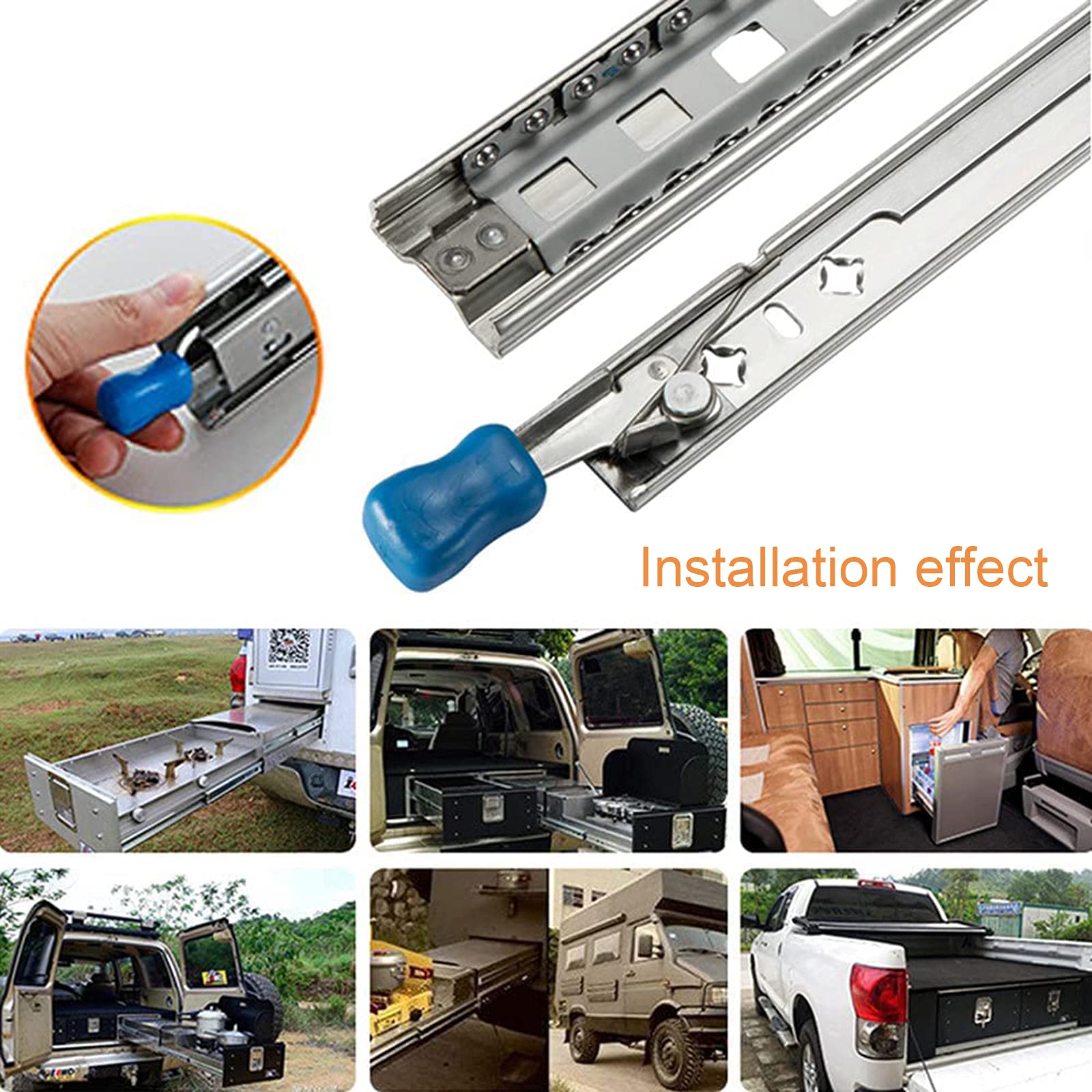Heavy Duty Drawer Slides 300mm Ball Bearing Full Extension Side Mount Drawer Runners with Lock (1 Pair) - 120kg Load Capacity, 3 Folds, 30in/762mm - Perfect for Kitchen Cabinets, Office Furniture & Tool Storage Organization