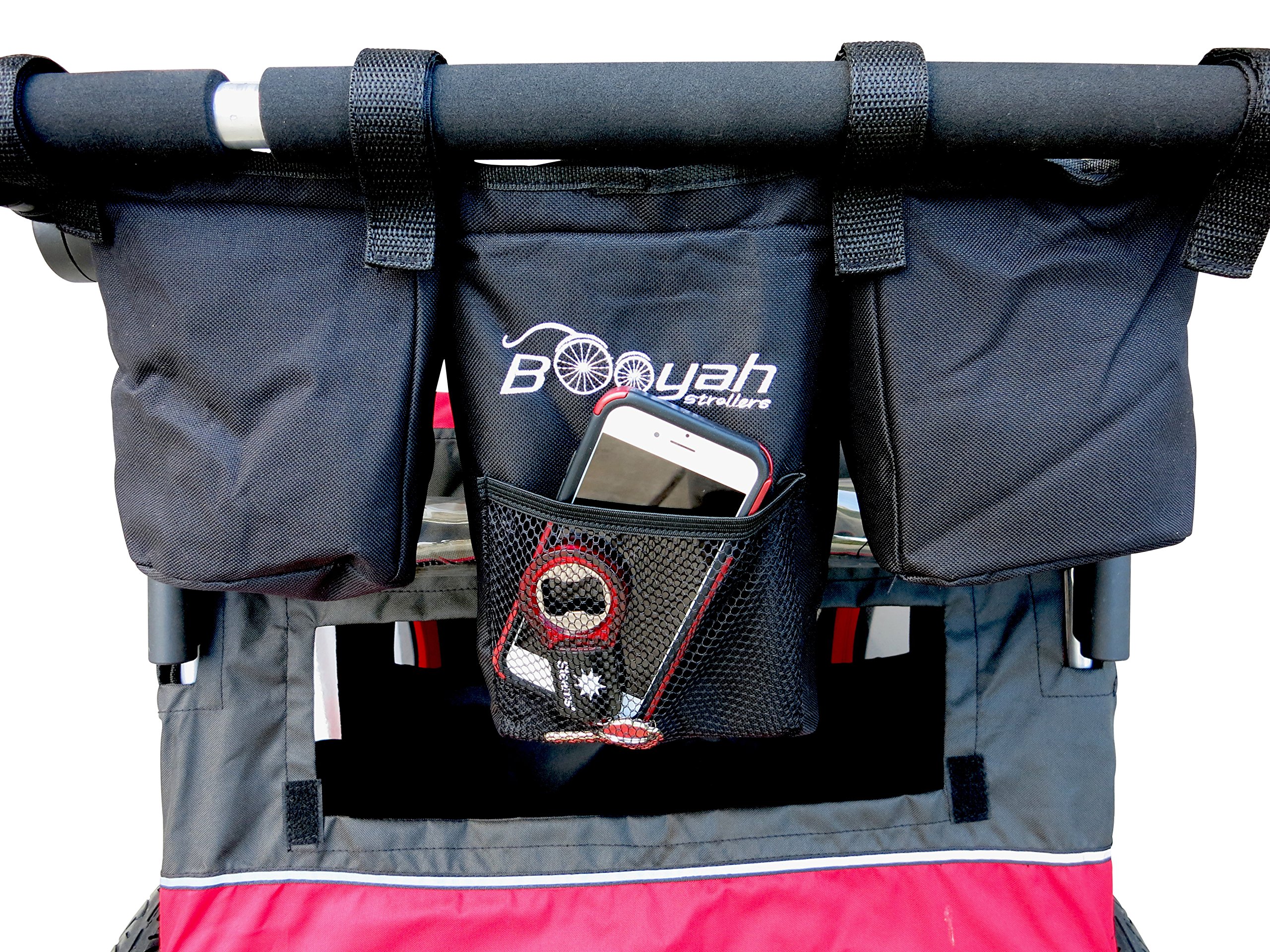 Booyah Double Stroller Organizer - Baby & Large Pet Stroller Accessory for Diapers, Toys & Essentials | Perfect for Travel, Shopping & Outdoor Adventures