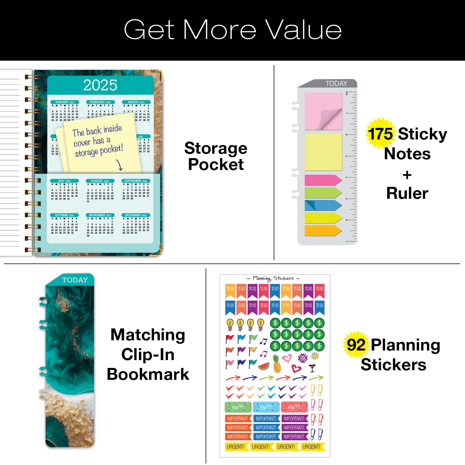 2024-2025 Academic Year Hardcover Planner - June 2024 to July 2025, 5.5