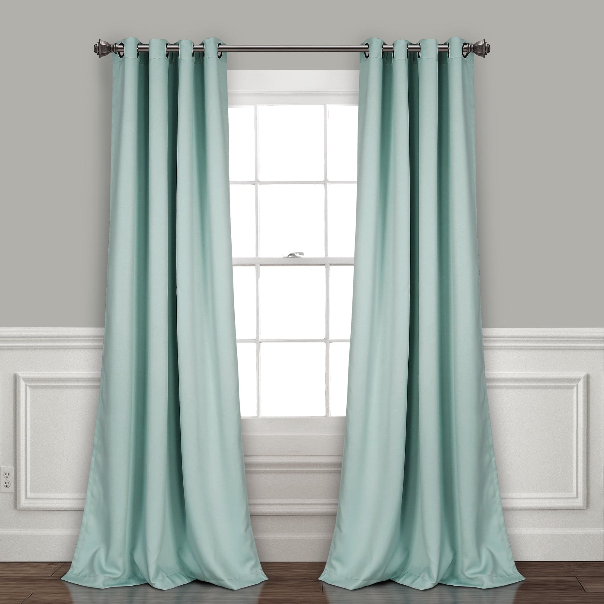 Thermal Insulated Blackout Curtains for Bedroom - Noise Reducing Grommet Window Panels Set, Energy Saving & Light Blocking for Home, Office, Nursery - 2 Panels (52x84 Inches, Black)