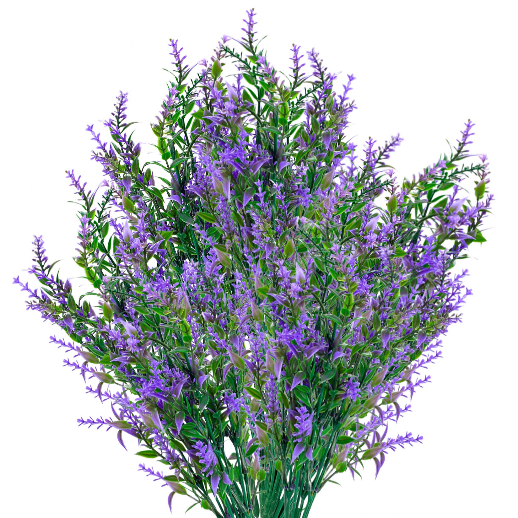 EverJoice 6 Pcs Artificial Lavender Flowers - UV Resistant Faux Plants Bouquets for Indoor Outdoor Decor | Home Garden Wedding Office Party Decorations (Purple)