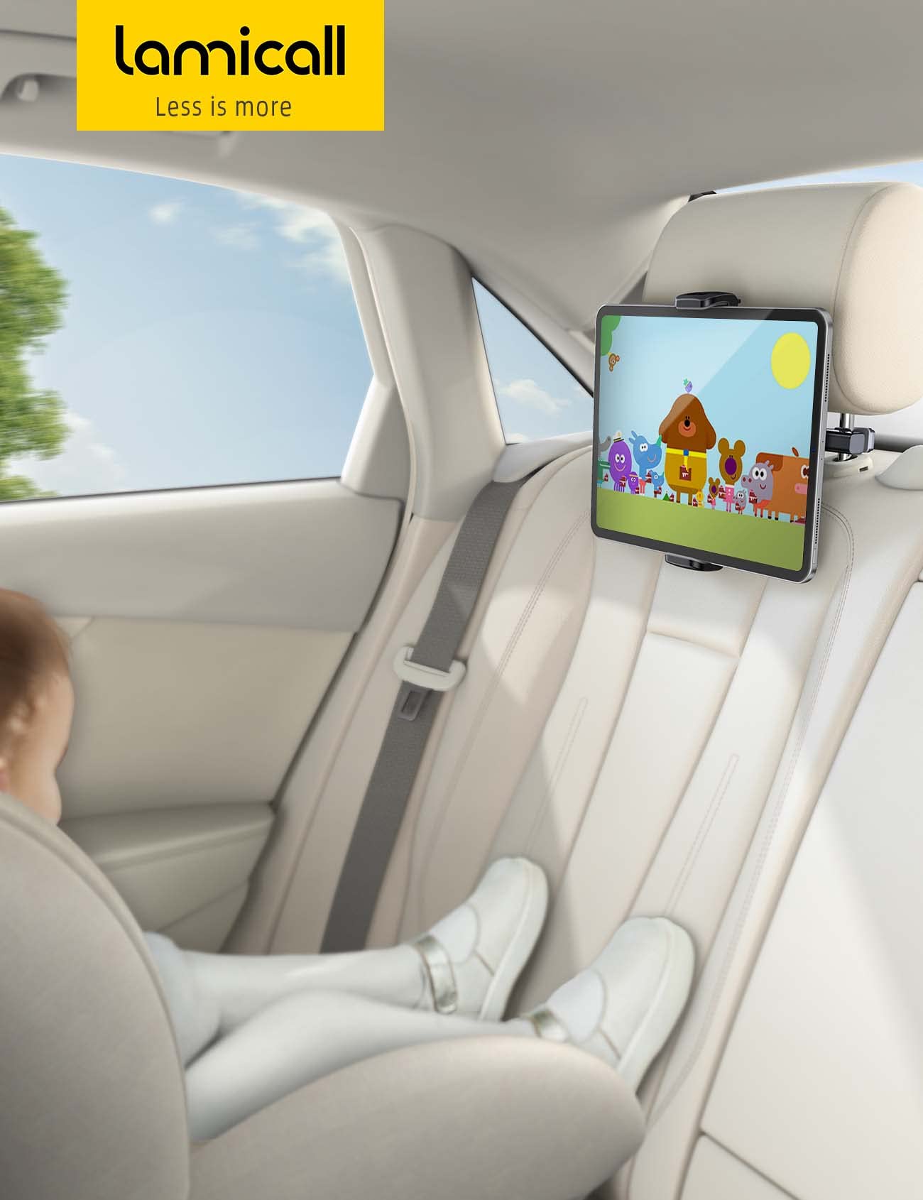 Lamicall Universal Car Tablet Mount - Adjustable Headrest Tablet Holder for iPad Pro/Air/Mini, Galaxy Tab, Fire HD, 4.7-13