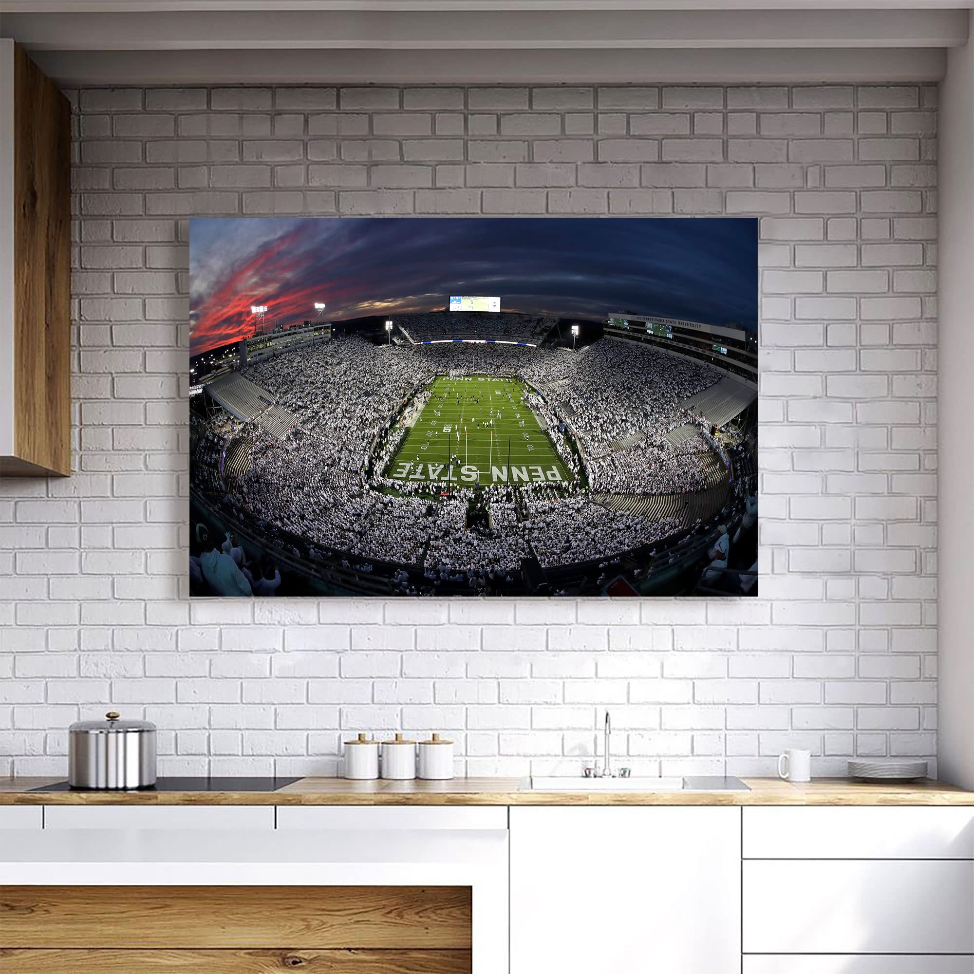 Beaver Stadium Canvas Wall Art - 11x17 Framed Ready to Hang, College Football Decor for Living Room, Kitchen, Office & Game Room - Perfect Gift for Penn State Fans