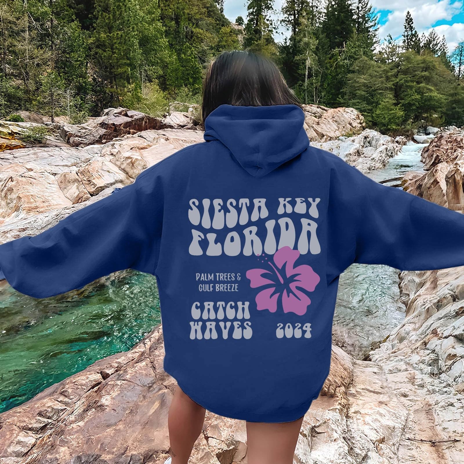 Women's Long Sleeve Hooded Sweatshirt - Loose Fit Oversized Pullover with Pocket, Fall Fashion Hoodie for Women | Perfect for Casual Wear, Beach Outings, and Cozy Autumn Days