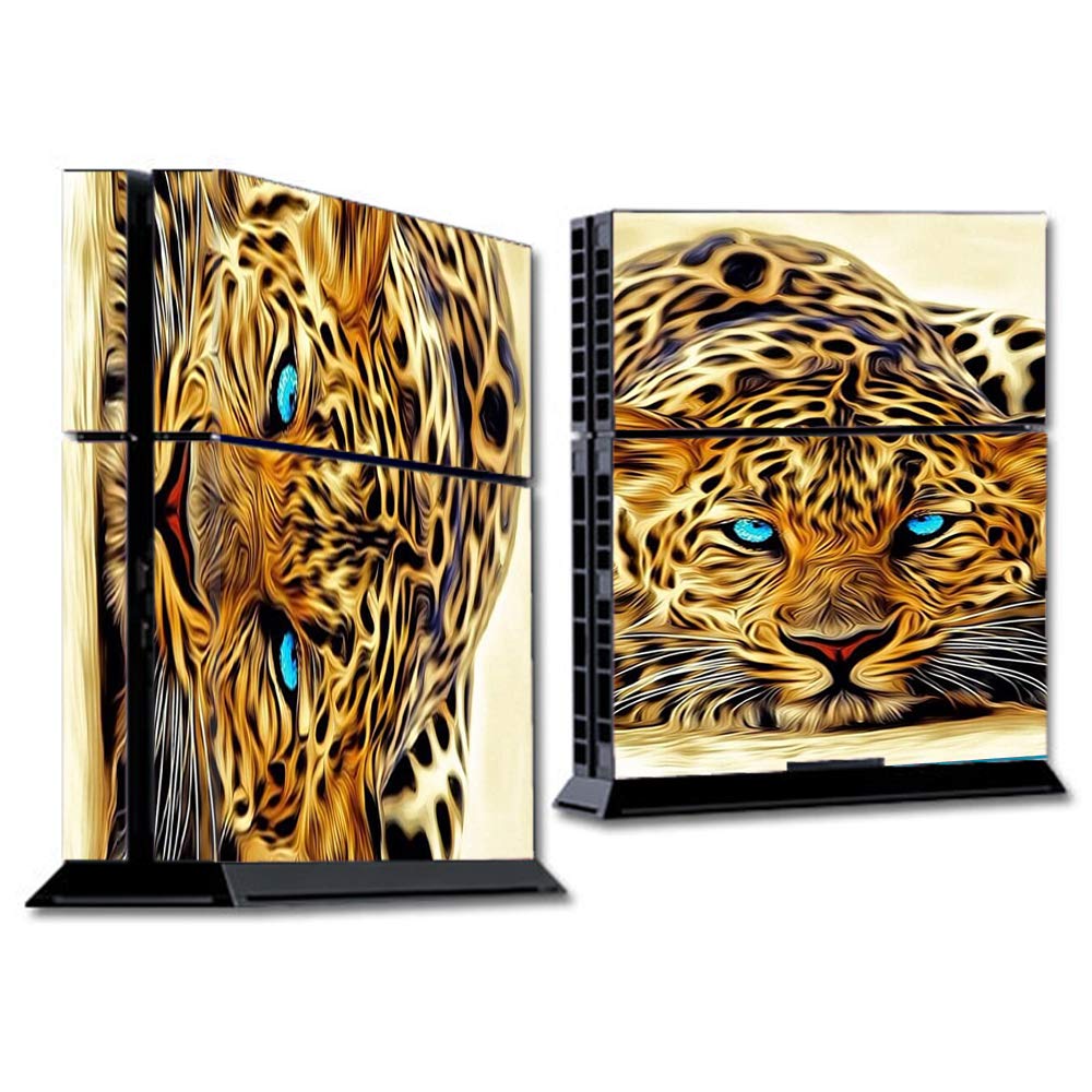 IT'S A SKIN PS4 Wrap - Compatible with Sony PlayStation 4 Console - Premium Vinyl Decal Sticker Overlay in Leopard with Blue Eyes Design - Perfect for Gaming Setups & Custom Console Decor