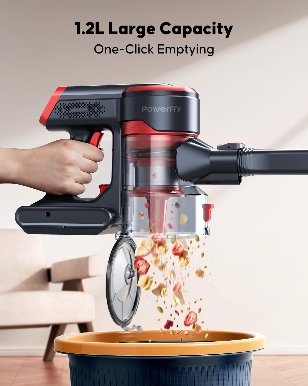 Powerful Cordless Vacuum Cleaner - 40kPa/450W Stick Vacuum with 55 Min Runtime, LED Touch Screen & Anti-Tangle Tech - Includes Charging Station for Carpets, Hard Floors & Pet Hair - Perfect for Home Cleaning, Pet Owners & Quick Pickups