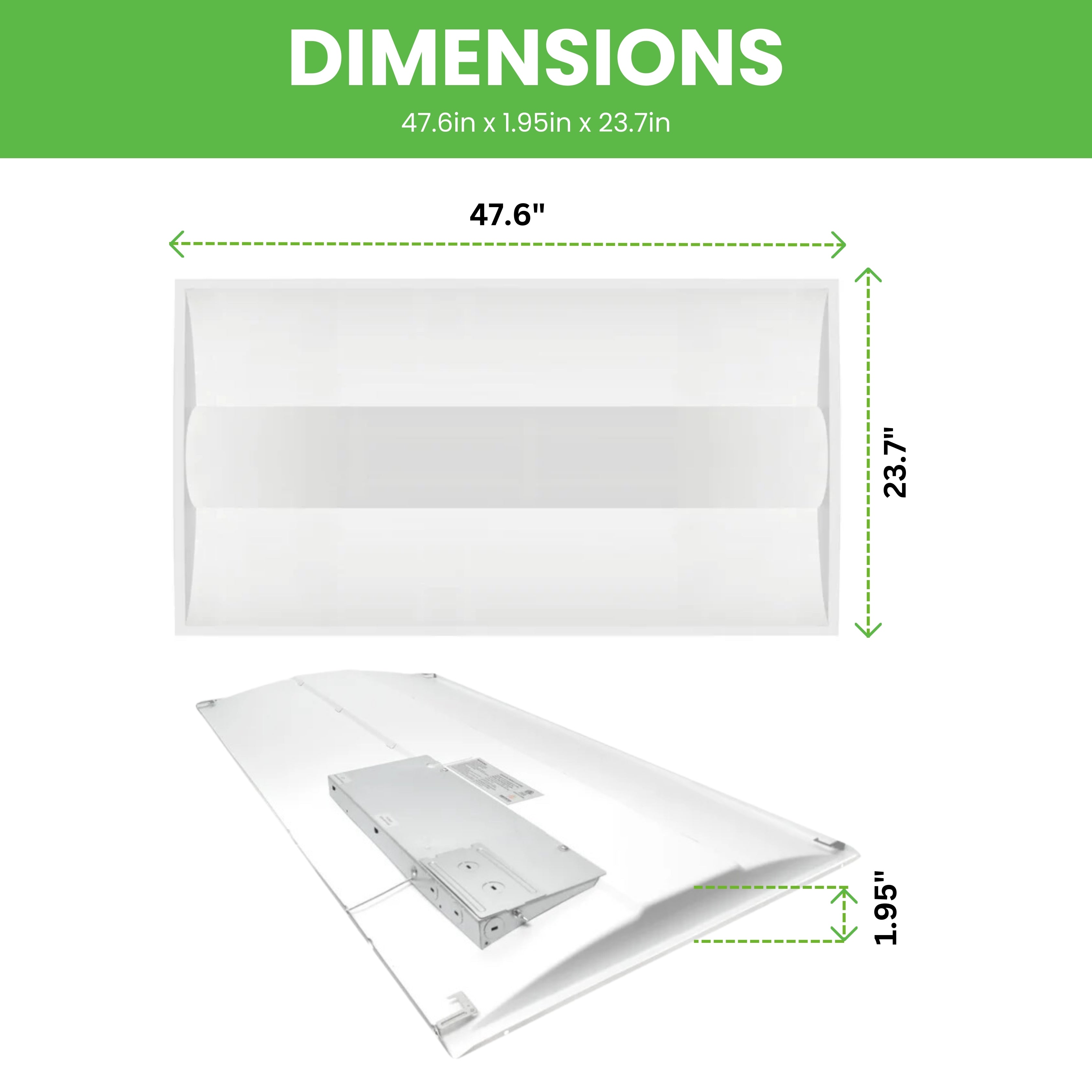 2x4 LED Troffer Light 50W 2 Pack - Wattage Tunable (30W/40W/50W) & CCT Selectable (3500K/4000K/5000K) Dimmable - UL & DLC 5.1 Certified - Perfect for Office, Classroom, and Commercial Lighting