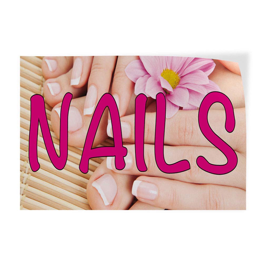 #1 Best Selling Indoor Store Sign Vinyl Decal Sticker - 8 Inch Nail Salon Wall Decor for Retail Shops & Beauty Salons