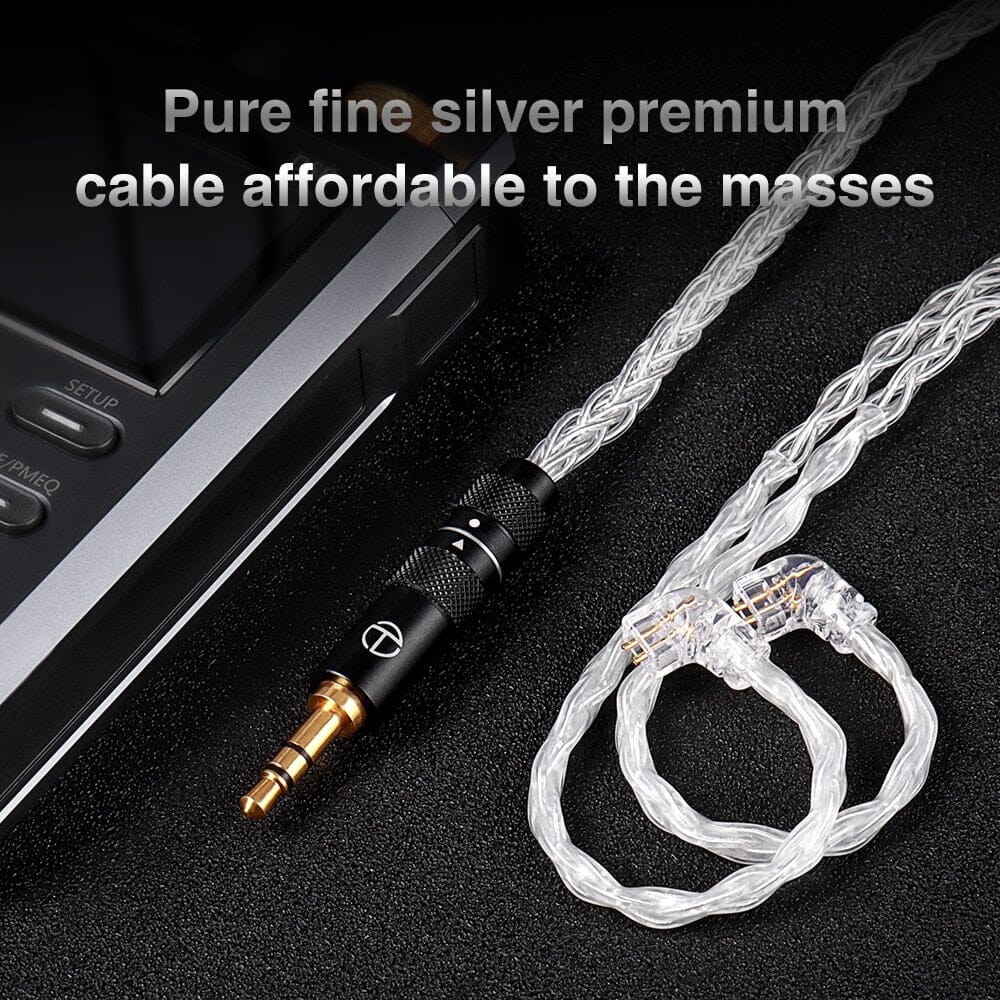 TRN T3 PRO 8 Core Pure Silver Upgrade Cable for TRN VX PRO BAX MT1 PRO Earphones - High-Quality Audio Replacement Wire for Audiophiles & Music Lovers