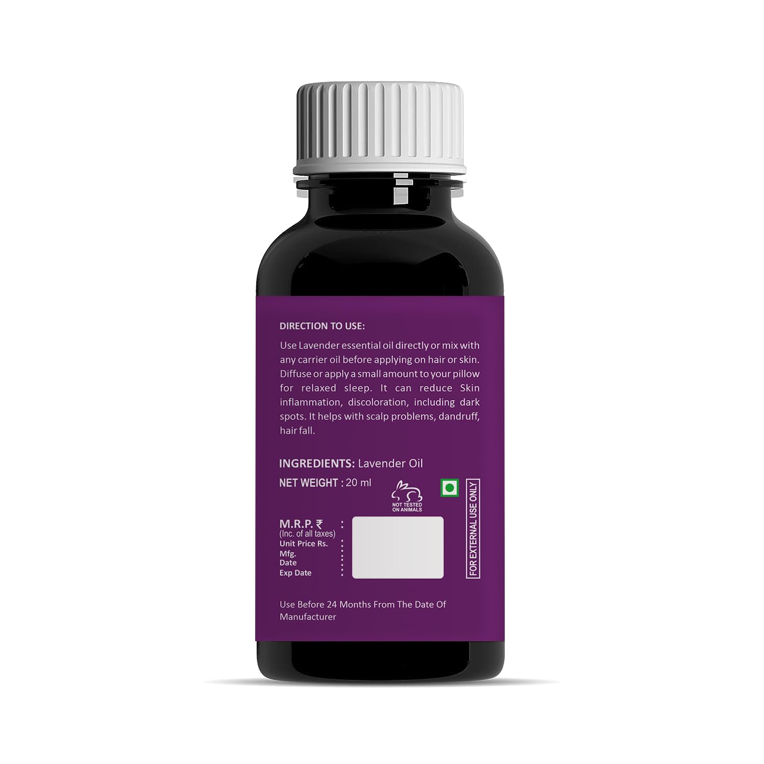 Organic Lavender Essential Oil (40ml) - Pure, Undiluted & Ecocert Cosmos Certified for Skin Care, Acne Treatment, Hair Growth & Relaxation | Aromatherapy, Massage & Sleep Aid | Lavandula Angustifolia Oil for Diffusers, Bath & DIY Beauty Products