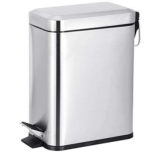 Stainless Steel 1.3 Gallon Step Trash Can for Kitchen Bathroom Office