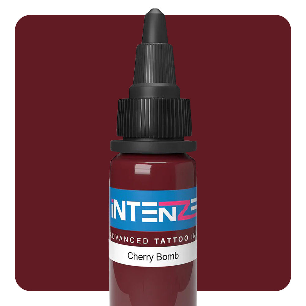 Intenze Tattoo Ink - Cherry Bomb (Various Sizes) - Professional Tattoo Supplies for Artists & Enthusiasts - Perfect for Tattoo Shops, Home Studios & DIY Projects
