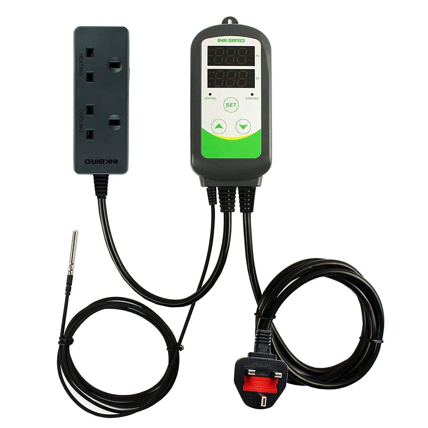 InkBird ITC308 Digital Temperature Controller for Homebrewing, Aquariums, and Reptile Enclosures - Precise Thermostat with Dual Display and Alarm Function
