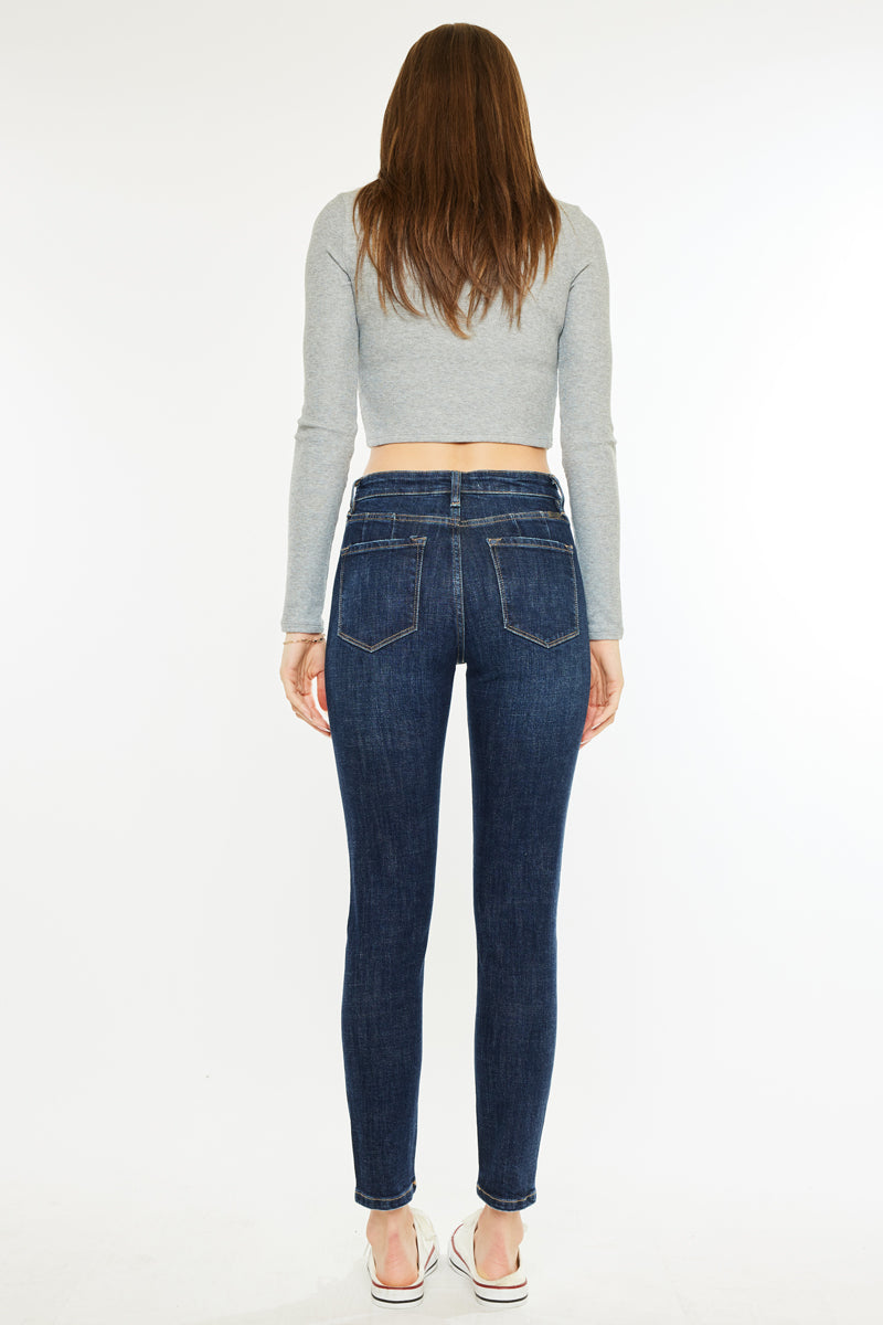 Alicia High Rise Cigarette Leg Jeans for Women - Slim Fit Stretch Denim Pants - Perfect for Work, Casual Outfits & Night Out
