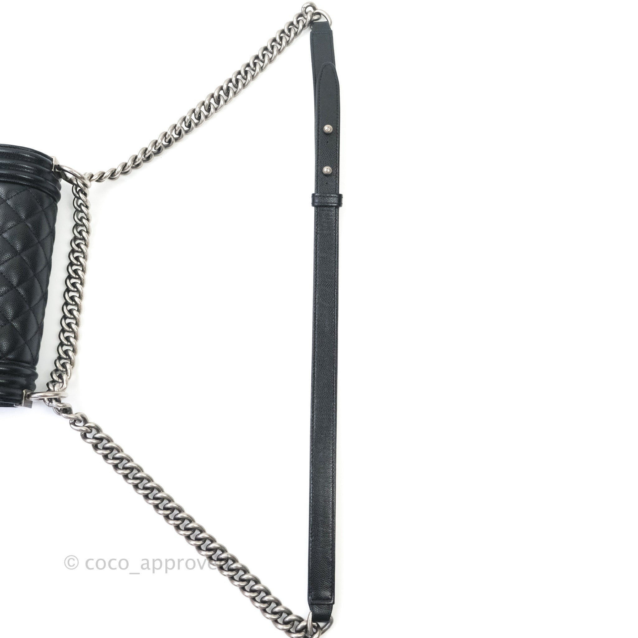 Chanel Boy Small Black Caviar Leather Bag with Ruthenium Hardware - Luxury Crossbody Bag for Women, Perfect for Parties & Evening Events