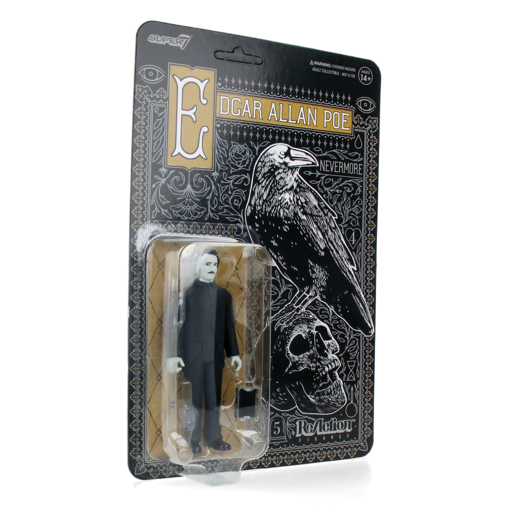 Edgar Allan Poe (Greyscale) ReAction Figure - Wave 1 Collectible for Horror Literature Fans | Perfect for Bookshelf Displays & Gothic Decor