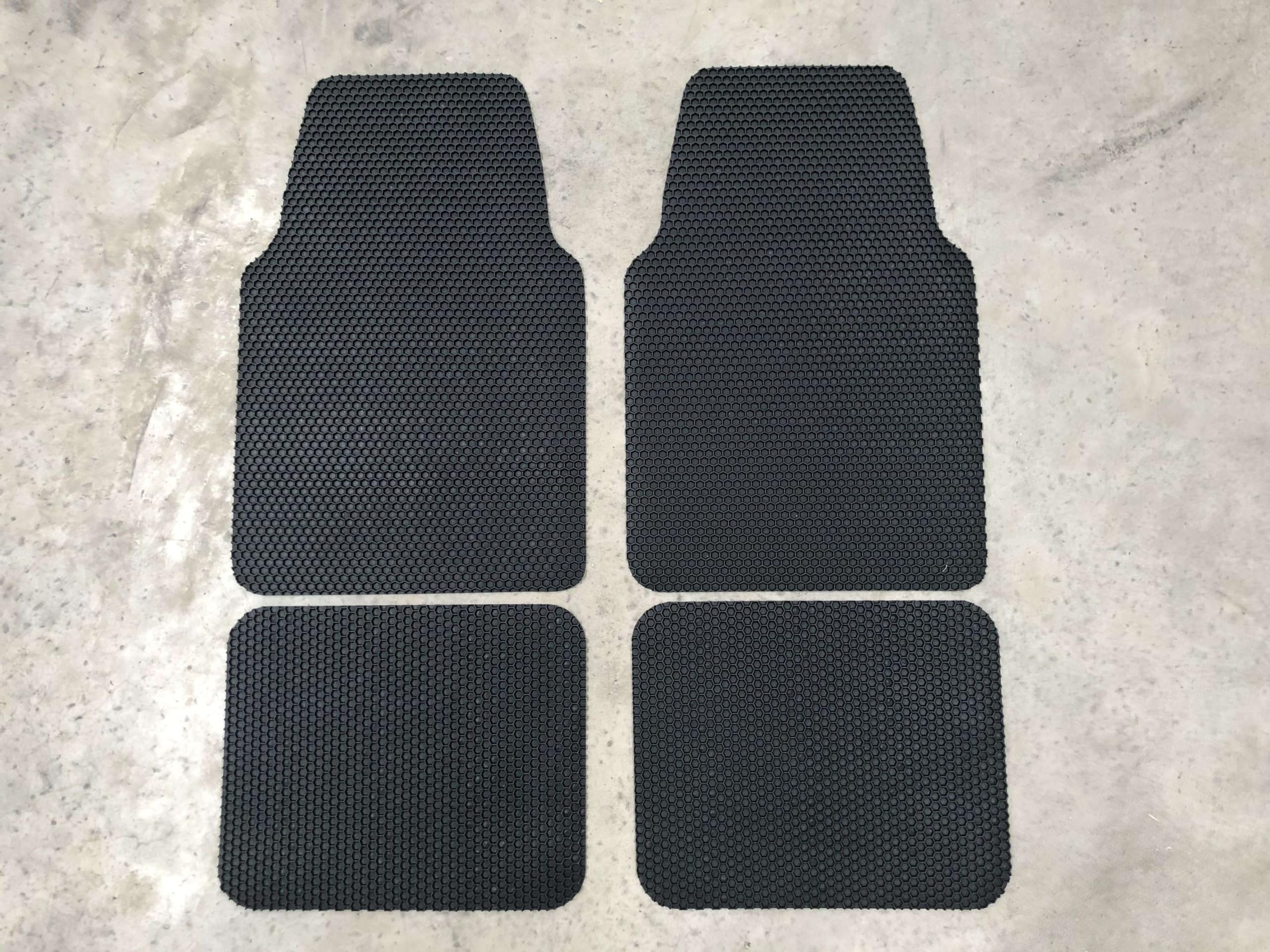 Universal Car Floor Mats - Hexagon Anti-Slip Design, Heavy Duty Waterproof & Easy Clean Dirt Catcher - Perfect for SUVs, Trucks & Sedans (Black, Driver Side, Large 1 Piece) - Ideal for All-Weather Protection & Messy Commutes