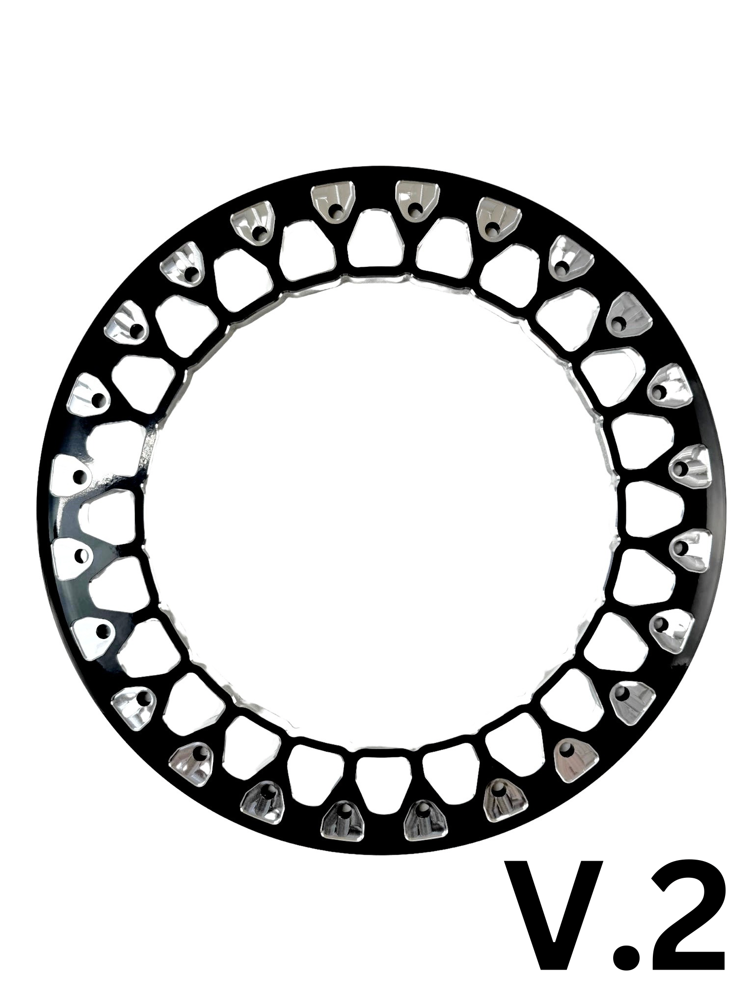 Apollo FF Forged Beadlock Wheels - Silver - 5x4.5 Bolt Pattern for RZR Pro R - Off-Road Racing & Trail Riding Accessories