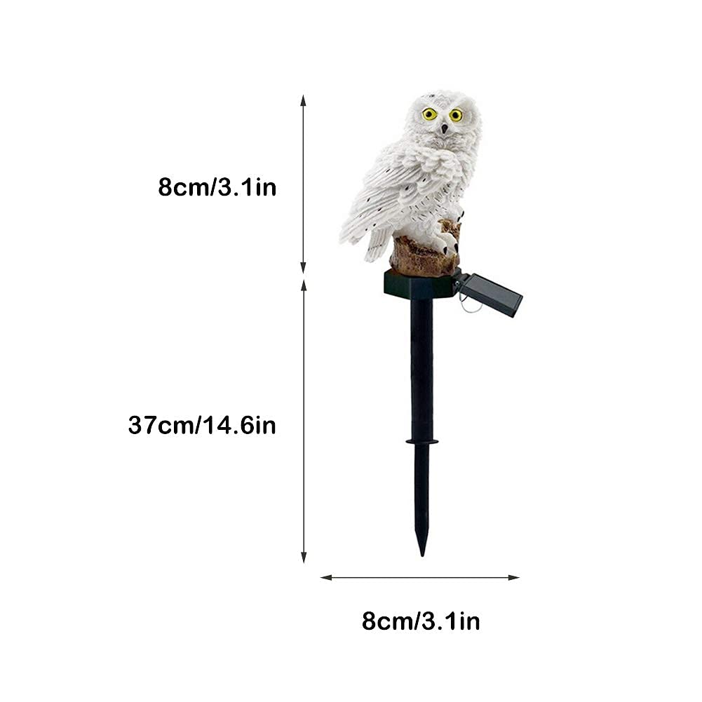 Solar-Powered White Owl Garden Stake Lights - Waterproof Outdoor Landscape Lighting for Lawn, Patio, Yard & Walkway | Warm White LED Decor for Nighttime Ambiance & Pathway Safety
