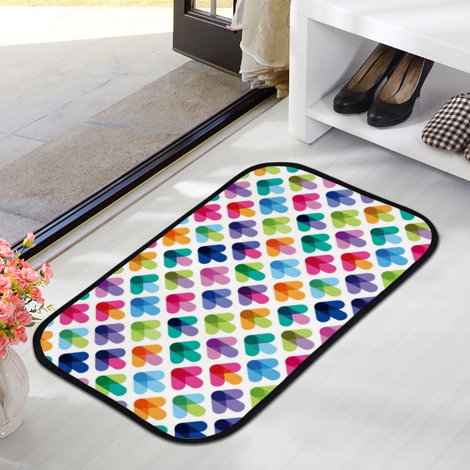 Soft Foam Non-Slip Washable Area Rug with Seamless Arrow Pattern - 31x20 Inch Kitchen & Bath Mat for Indoor/Outdoor Home Decor - Perfect for Entryways, Laundry Rooms and Pet Areas