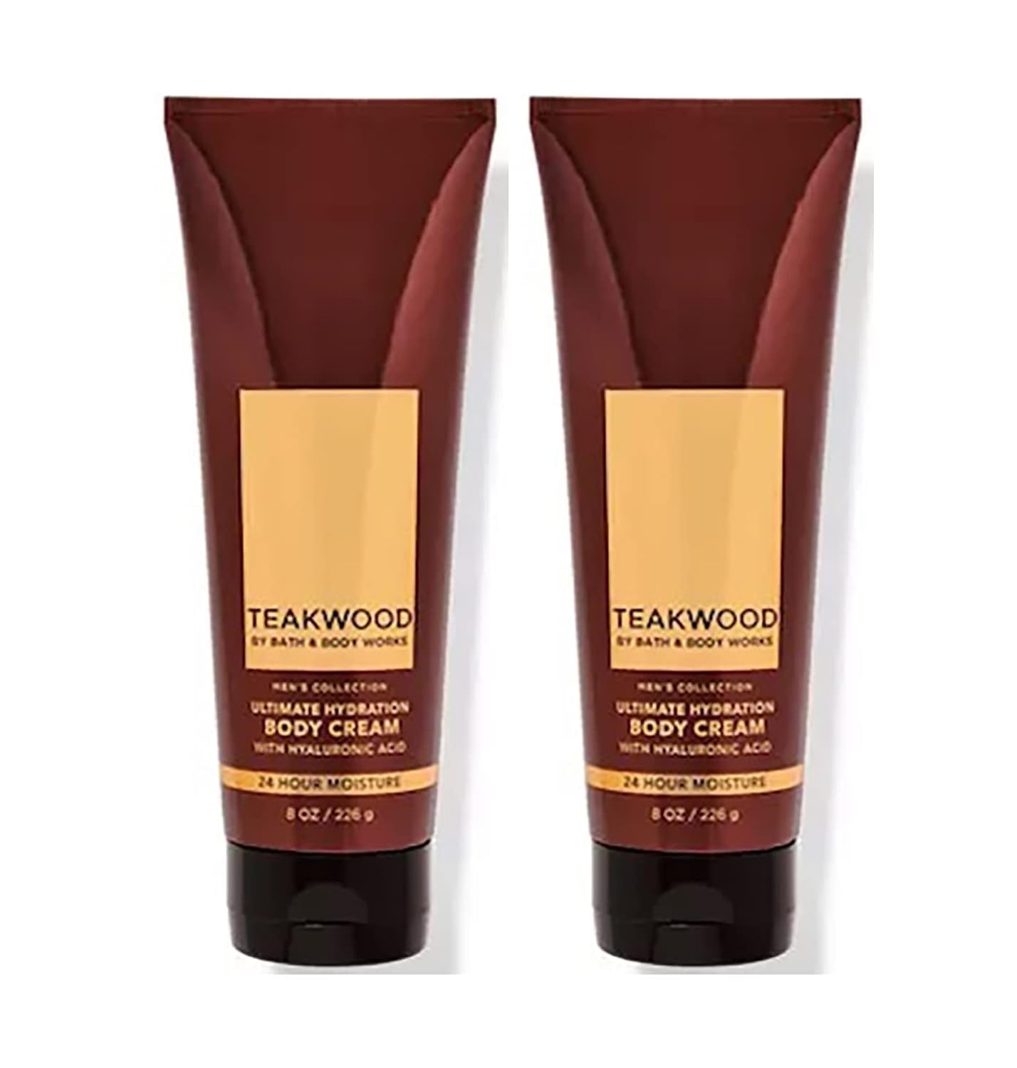 Bath & Body Works Teakwood Men's Body Cream 8oz 2-Pack - Ultra Hydrating Shea Butter Moisturizer for Dry Skin | Post-Workout, Daily Skincare & Gift Set for Men